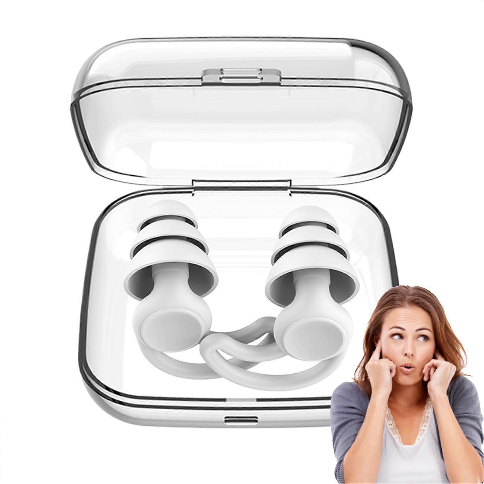 Noise Reduction Ear Plugs for Sleeping, Reading, Concerts, and Festivals - 25-28 dB Sound Blocking, Comfortable White, 1 Pair