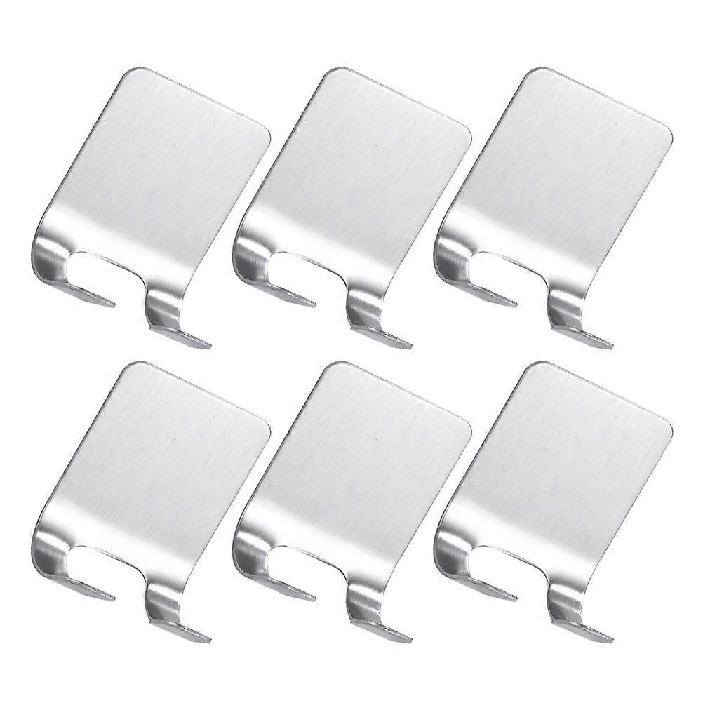 Shaving Gear Holder Stainless Steel Punch Free Installation Thickened Material Rectangular 6Pcs