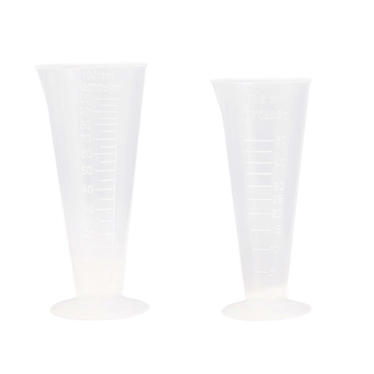 Transparent Plastic Measuring Cups with Fine Scale Graduations for Accurate Measurement 50ml 100ml