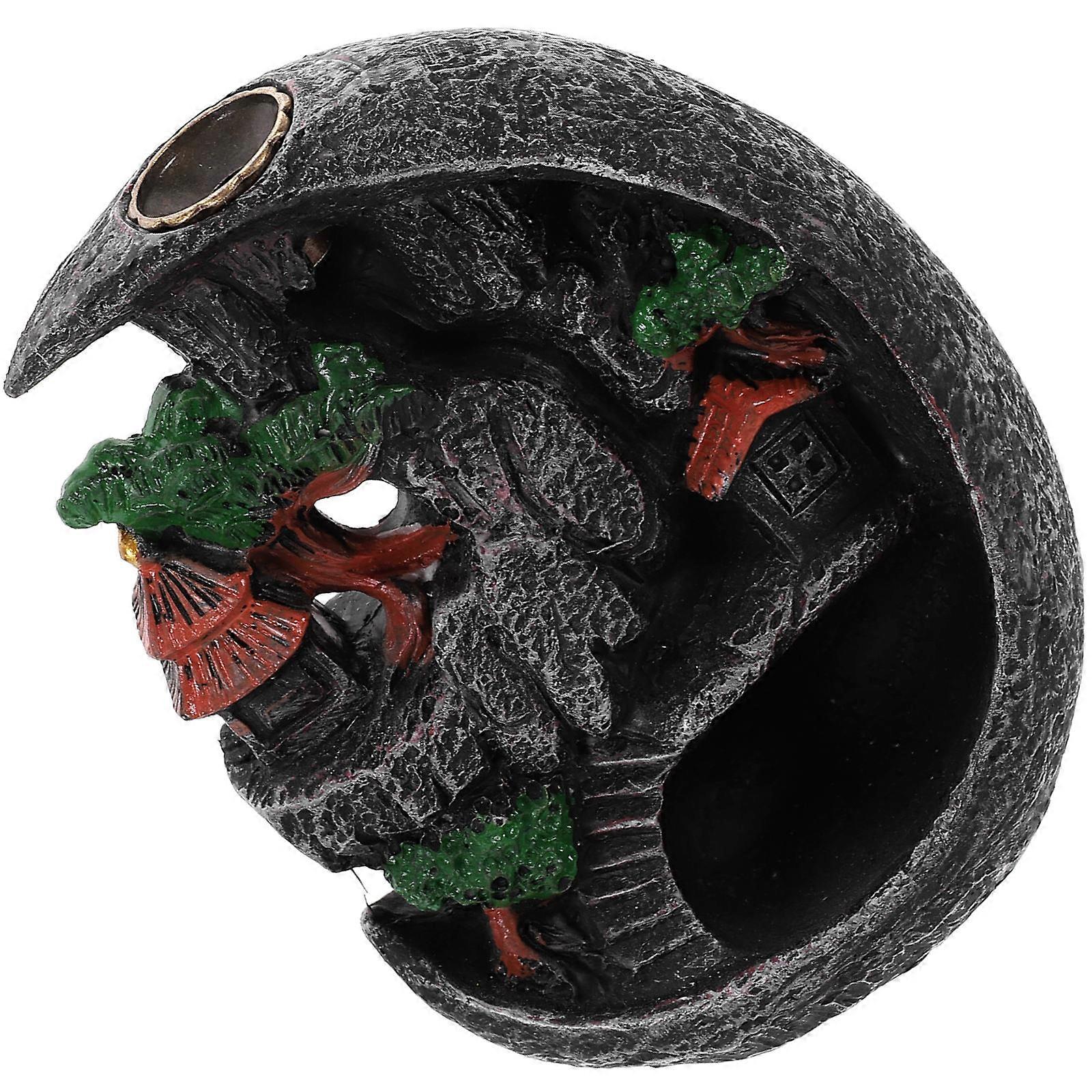 Backflow Incense Burner Simulation Flowing Water Effect Office Use 4.6×3.9×3in Iron Delicate Incense Burning 1Set