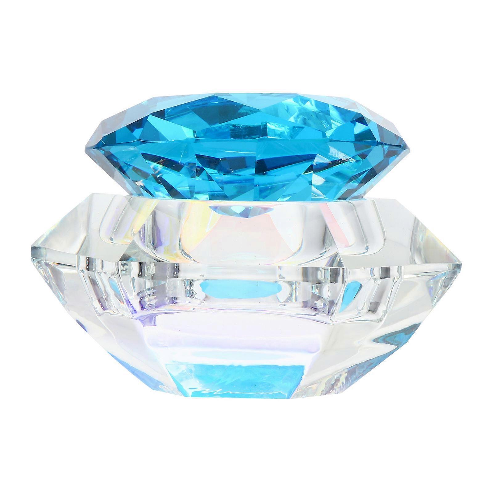 Finger Bowls For Manicure And Nail Art Artists 7.5x6cm Blue Simple Design With Lids 1Pack