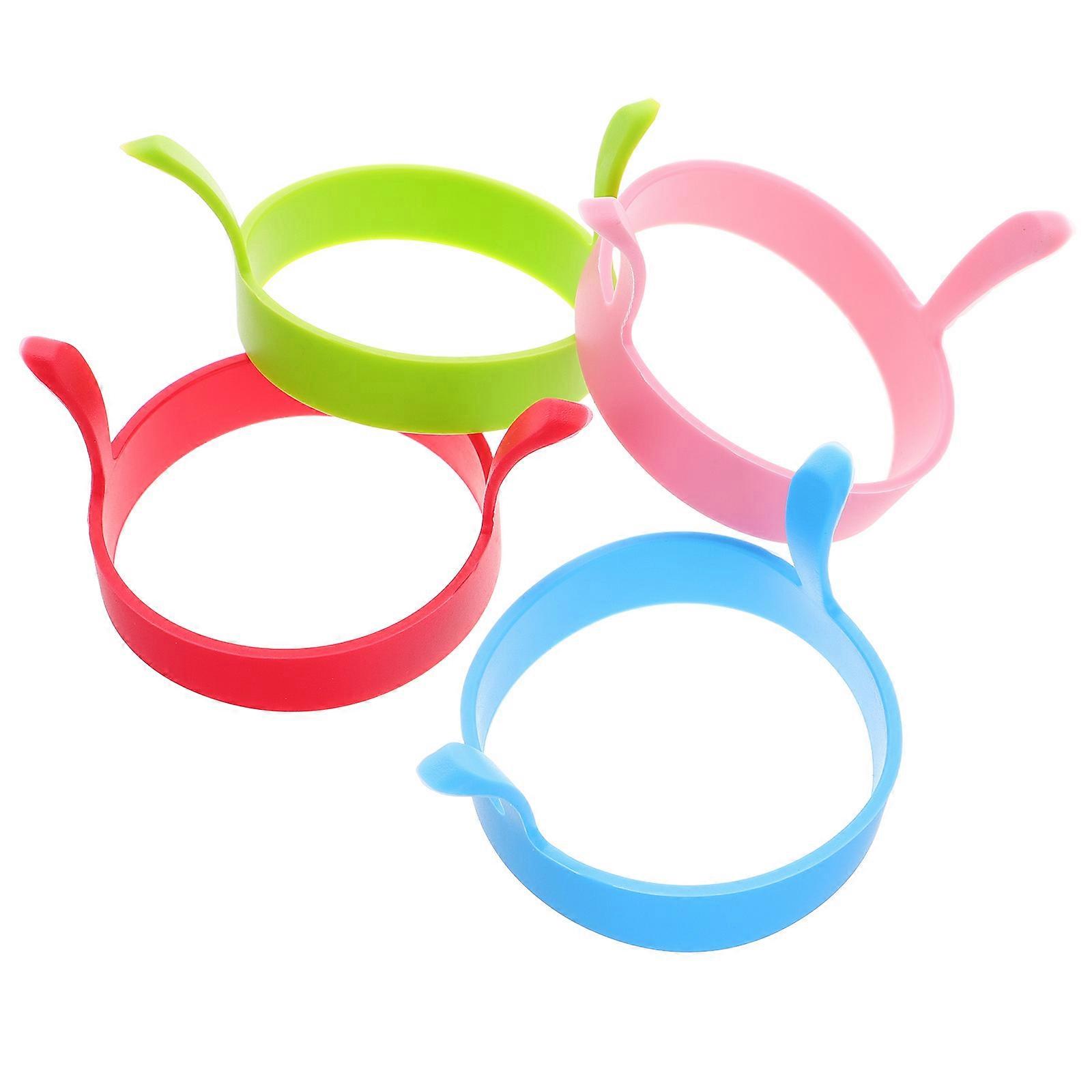 Silicone Egg Molds Nonstick Shaping Rings With Double Handle For Kitchen Breakfast Making 4Pcs