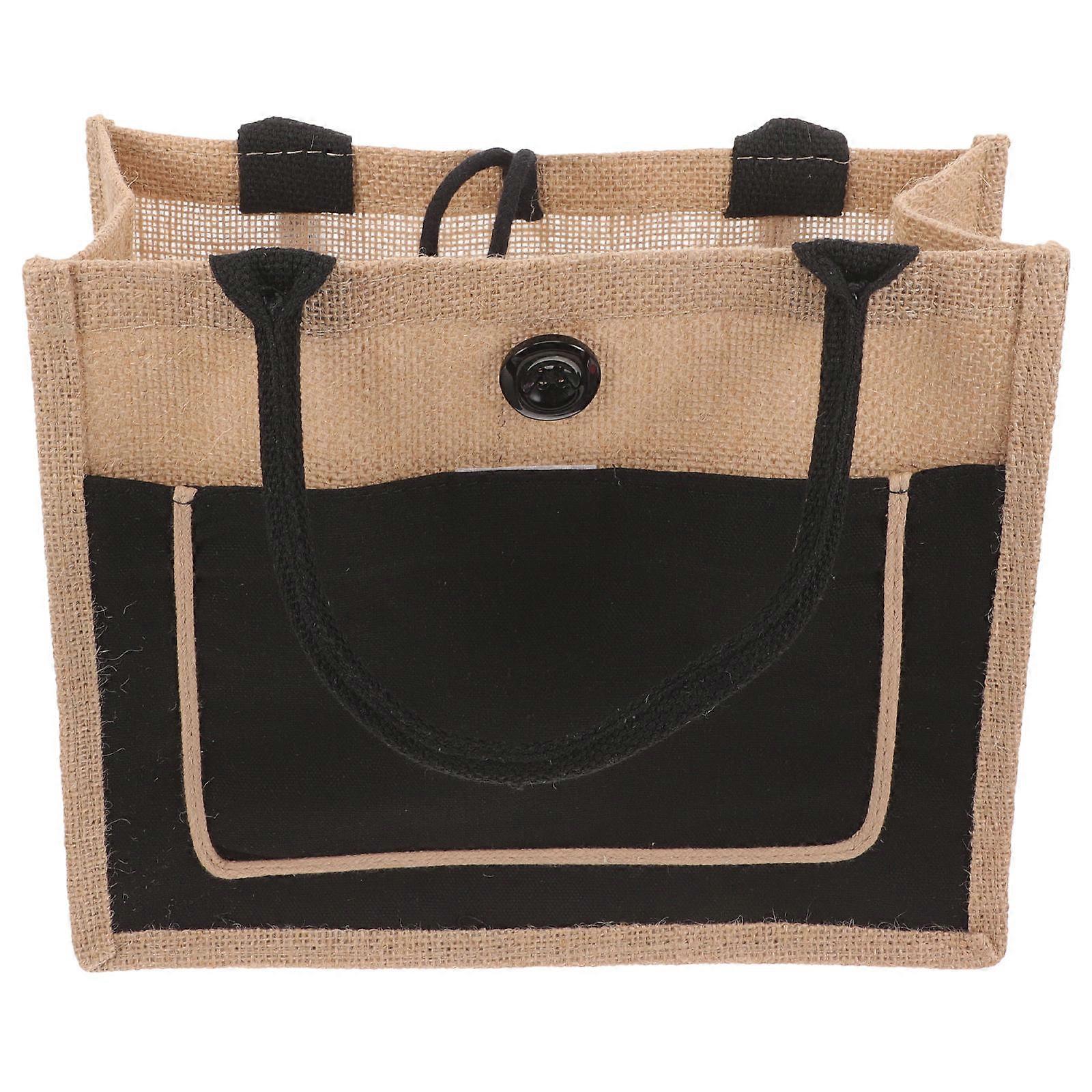 Large Burlap Tote Bag with Handles – Reusable Lightweight Grocery, Hiking, Camping, Beach, and Everyday Use Shopping Bag