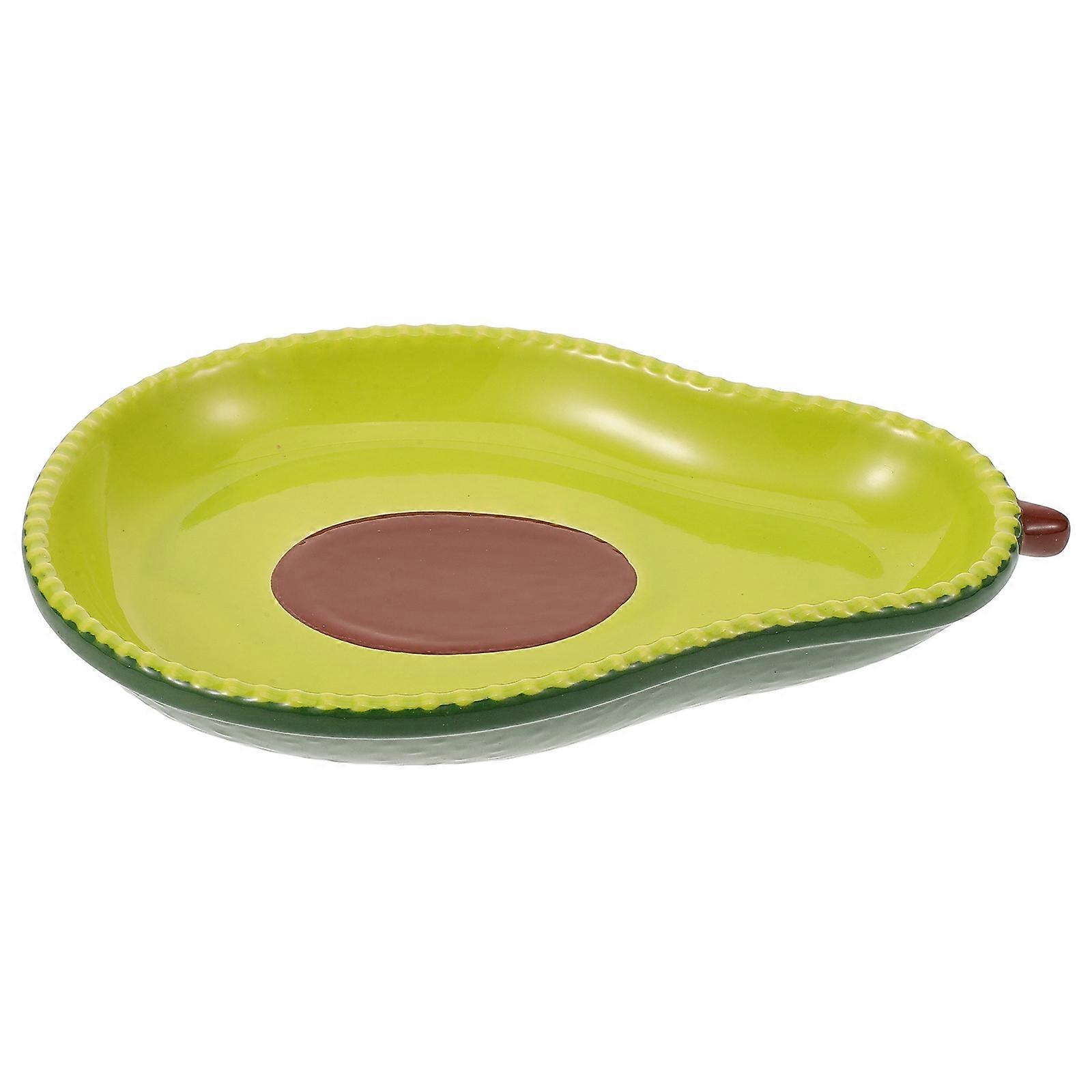 Creative Fruit Plate Avocado Shaped Plate For Casual Gatherings Light Green 21.50X14.50X2.50CM Fruit Serving 1Pcs