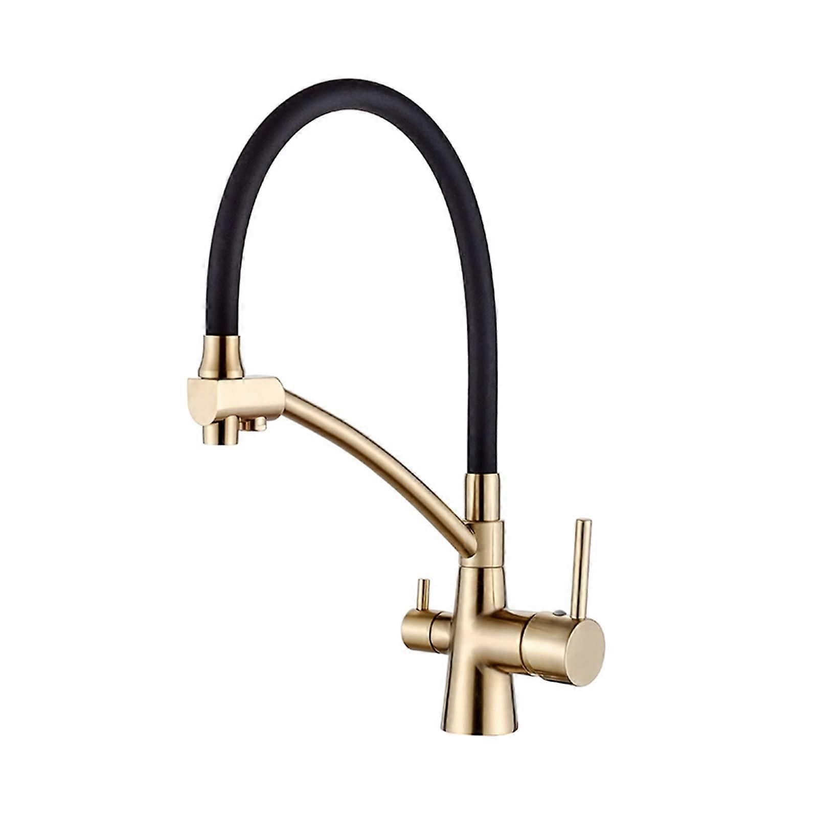 Kitchen Faucet with Water Filter, Dual Spout Mixer Taps, Model L4855Y-2, Water Purification Function, Chrome Finish