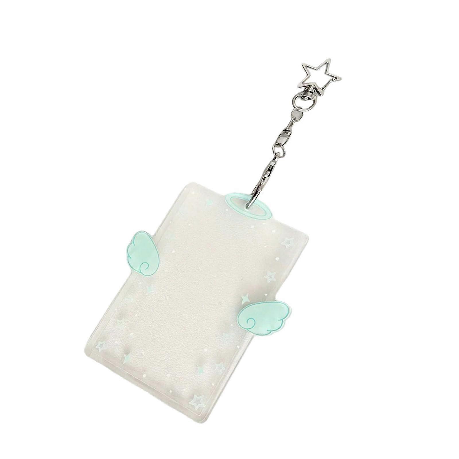 Acrylic Photo Card Holder for Keychain, Credit Card Case in Green, ID Holder for Students and IDs