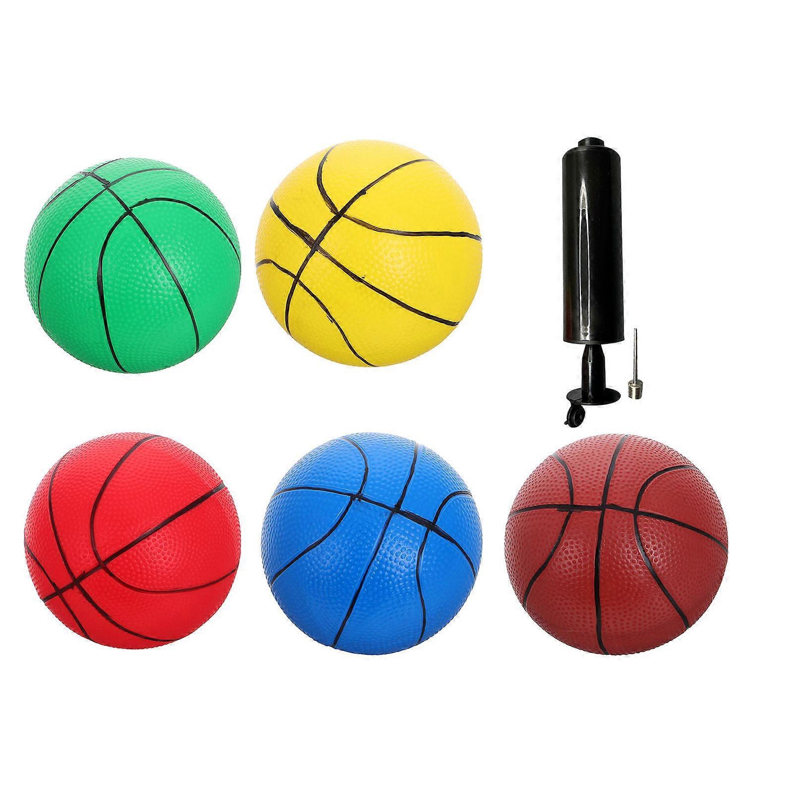 6pcs Soft Small Basketballs with Pump Indoor Hoop Toy Inflatable Mini Basketball PVC Ball for Pool Party Favors