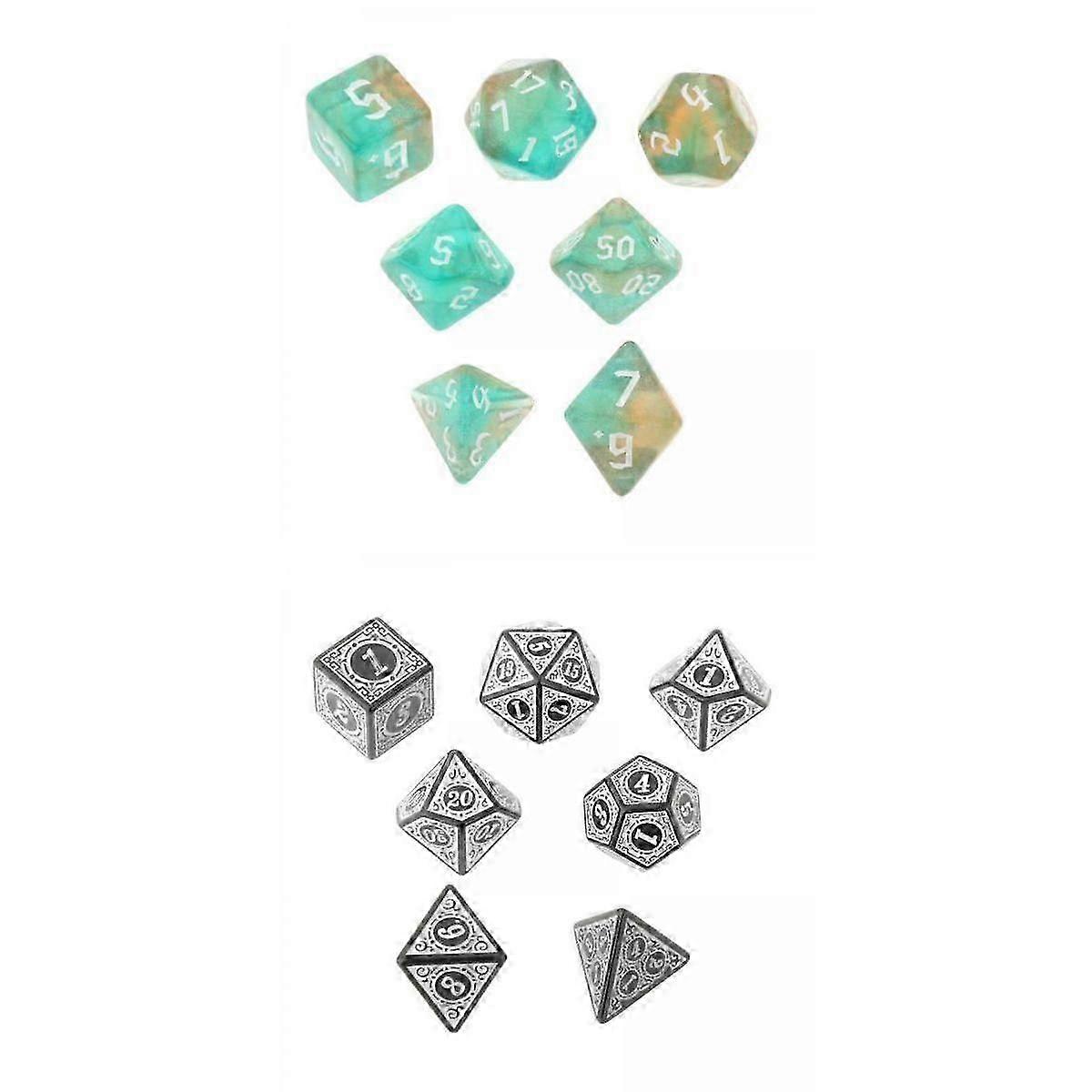 14x Multi Polyhedral Digital 16mm RPG Dice for Kids Teaching Props