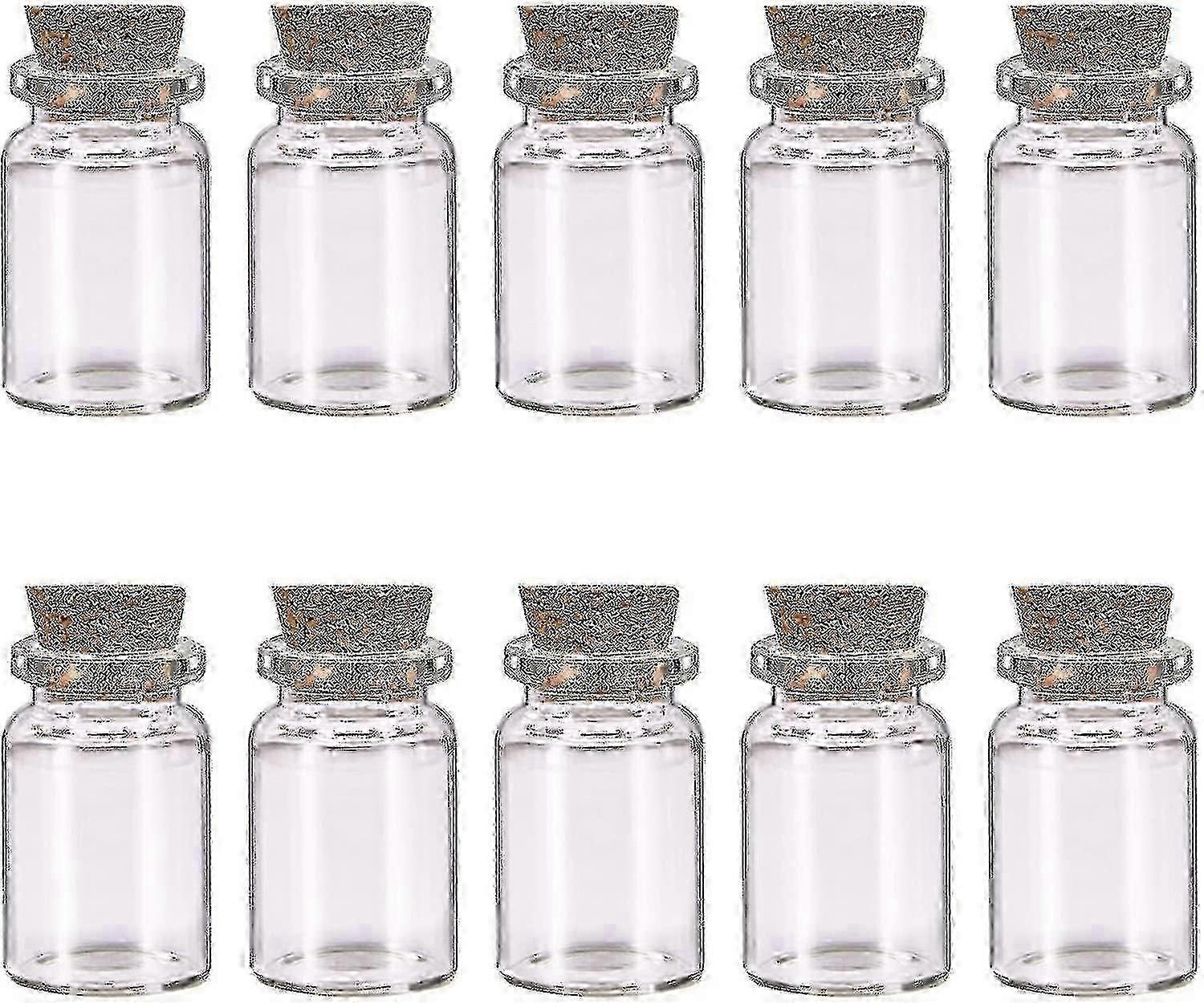 10 قطع زجاجات زجاجية صغيرة مع أغطية الفلين ، زجاجات زجاجية صغيرة مع سدادات فارغة تعويذة الجرار رسائل صغيرة زجاجات صغيرة الأمنيات زجاجات مصغرة بوتي
