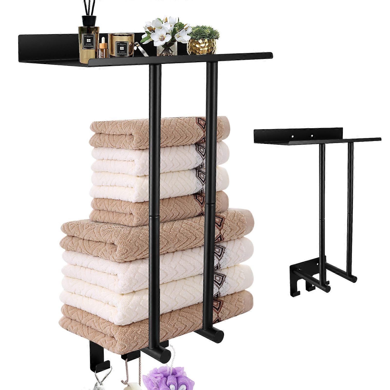Wall-Mounted Detachable Multi-Layer Towel Rack (Black)