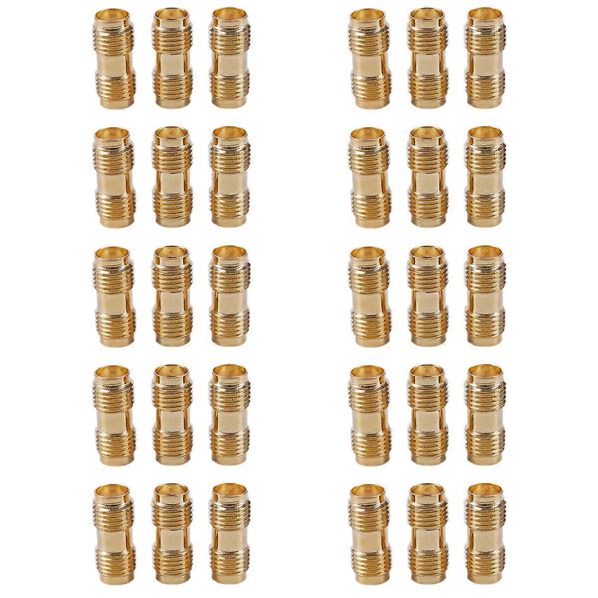 30X Gold Connector SMA Female to SMA Female for Two Way Radio SMA-F to SMA-F Antenna Adapter
