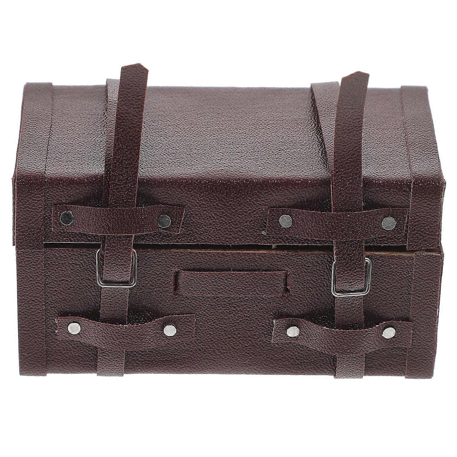 Miniature Storage Case Dollhouse Accessory Retro Style Coffee Model Decoration For Collectible Item 6.00X3.00X3.00CM 1Pcs
