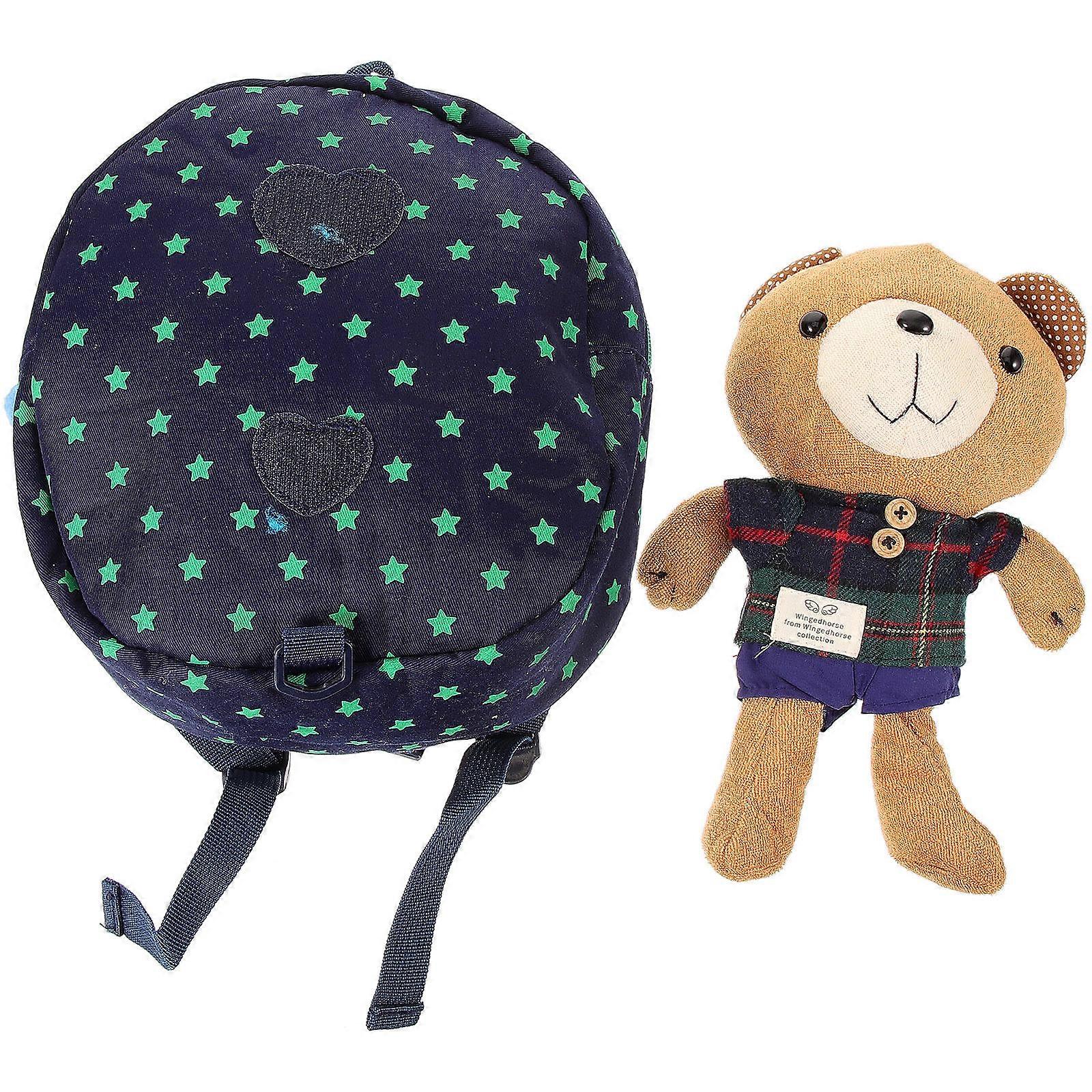 Children's Lightweight Bear Backpack with Detachable Toy and Practical Design
