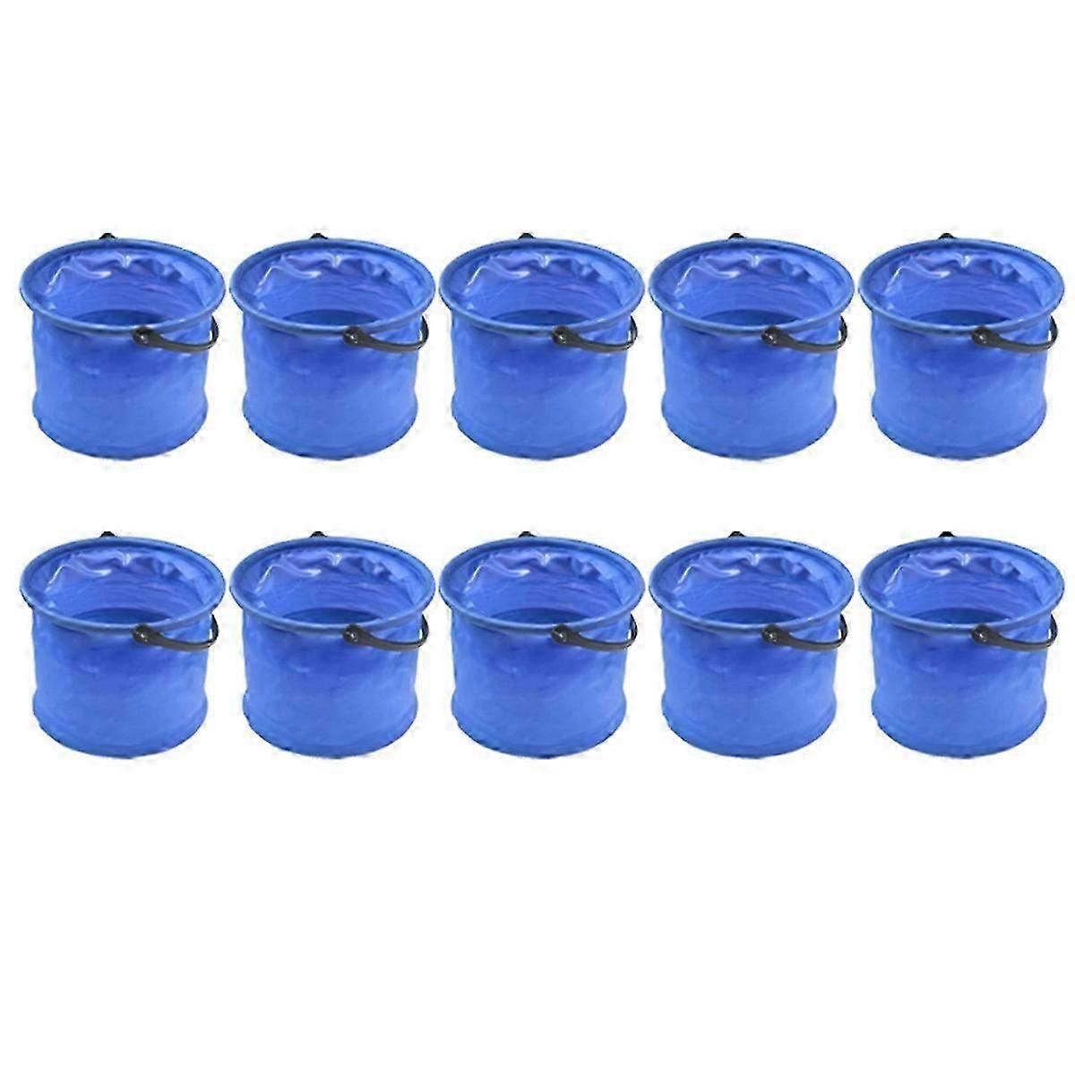 Portable Blue Folding Bucket - Collapsible Fishing Bucket for Easy Transport & Storage
