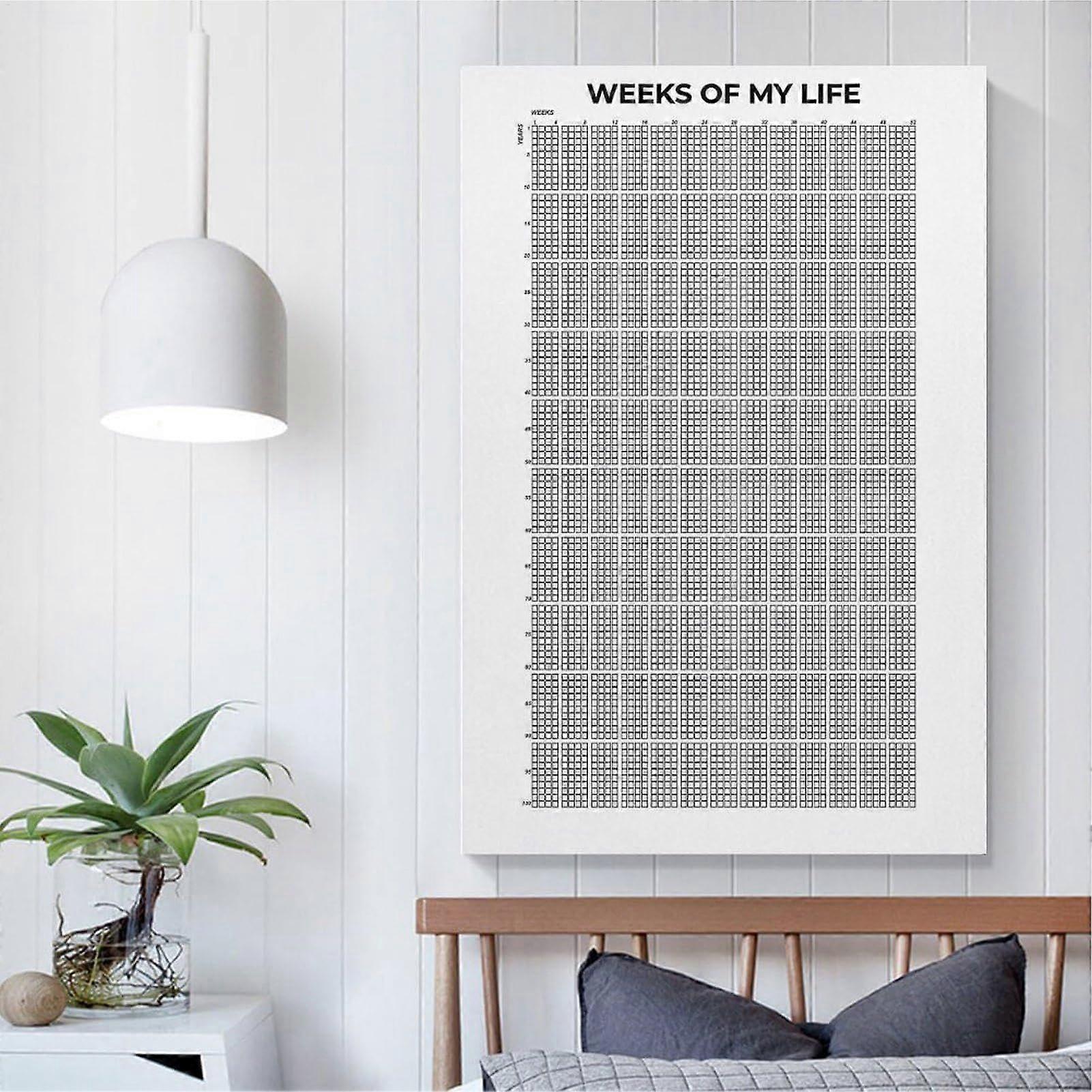 My Life In Weeks Poster Weekly Calendar Prints Wall Calendar Decor Motivational Quotes Various Sizes