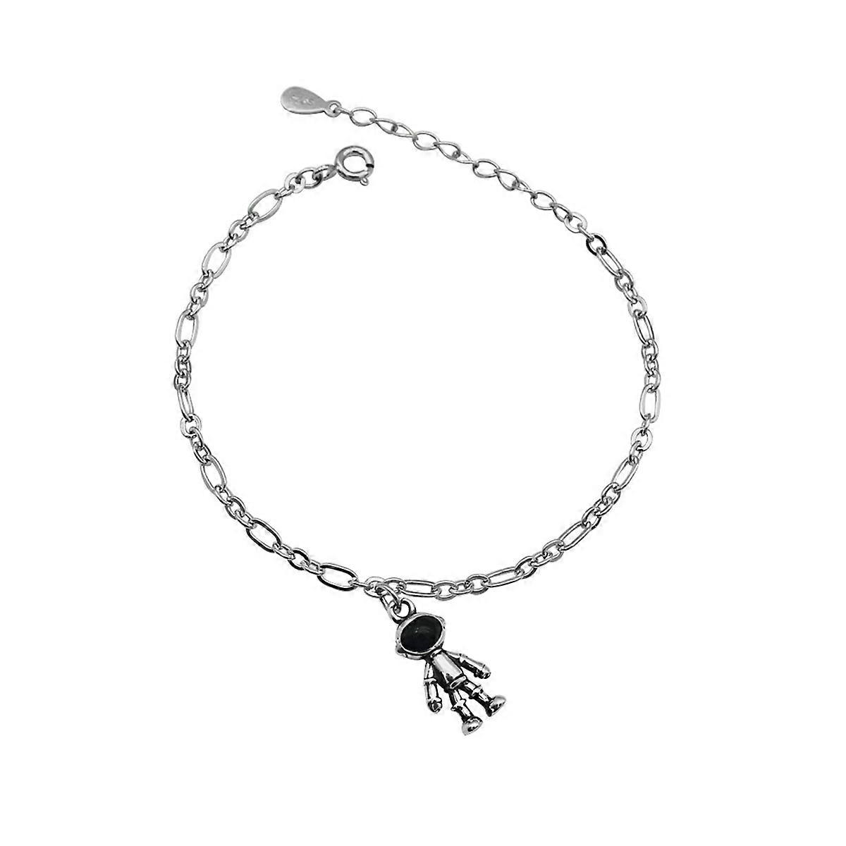 **ヴィンテージ宇宙飛行士シルバーブレスレット**の洗練された製品説明:
**ヴィンテージ宇宙飛行士スターリングシルバーブレスレット(女性用)–クリエイティブ
