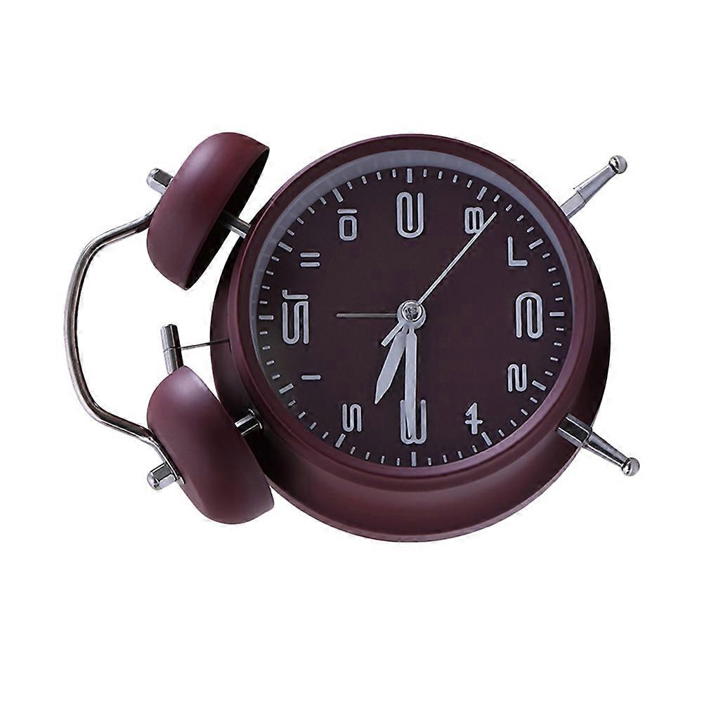 Creative Retro Design Alarm Clock With Night Light Function, 1Pc Dark Red Desk Clock Perfect For Students In Bedroom Or Office