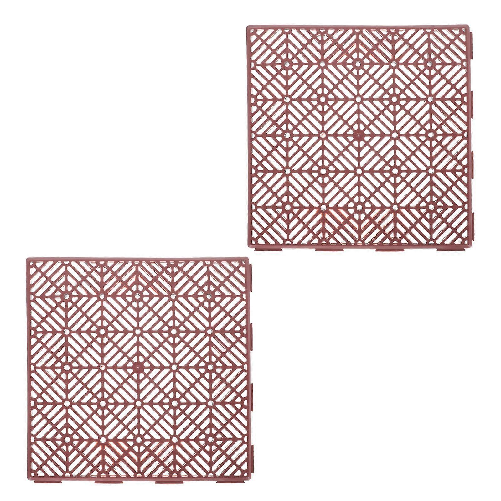 Durable Plastic AntiSkidding Floor Mats for Garden Using Red Easy to Install and Splice 2pcs