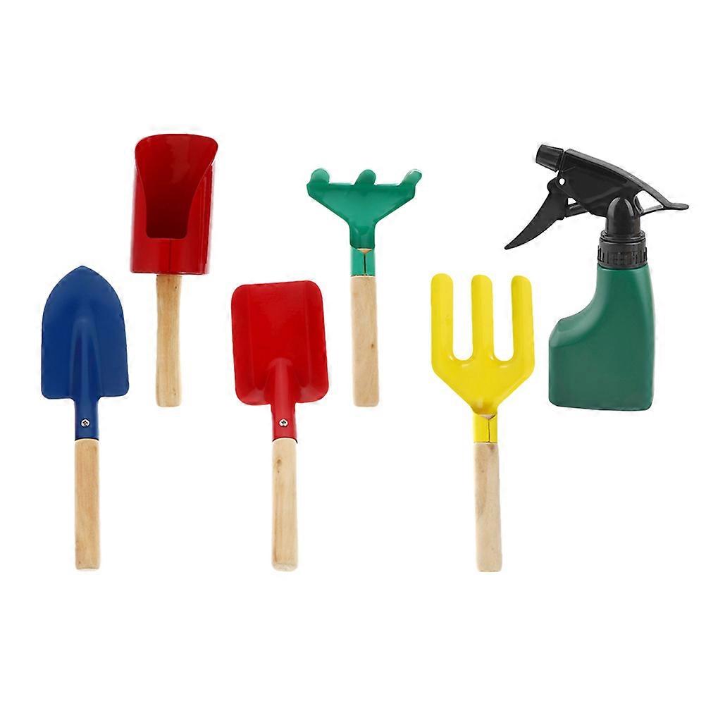 Kids Gardening Set with Trowel Rake and Watering Can for Outdoor Play Assorted Color