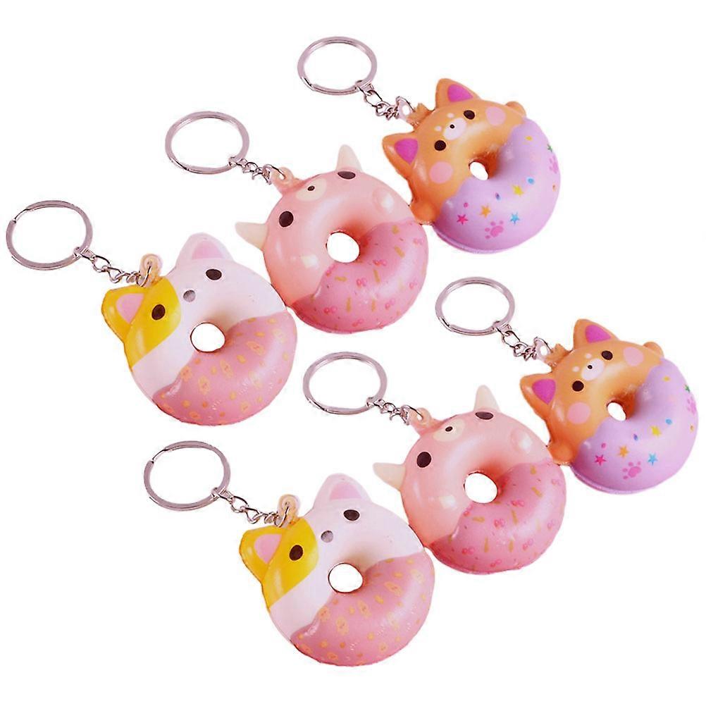 Sweets Jewelry Charms 6Pcs Donut Pendant Cute Donut Charms For Keychain Bag Mixed Style Assorted Color Keychain