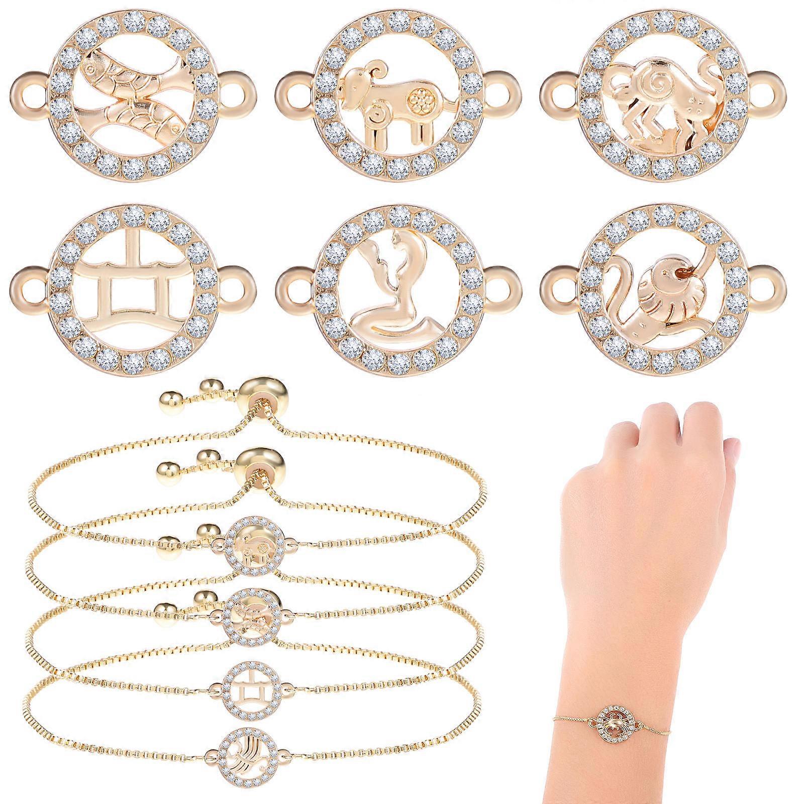 DIY Bracelet Making Kit with Assorted Color Charms and Alloy Copper Chains for Craft Projects