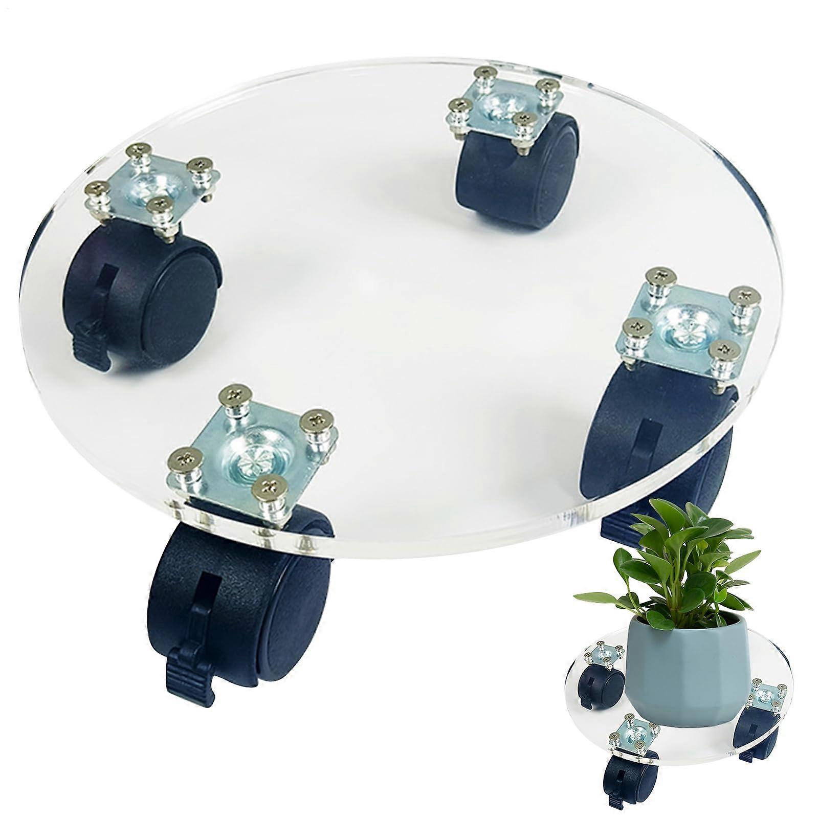 Rolling Planter HeavyDuty Flower Stand, Large Round Turntable, Mobile Support 35cm