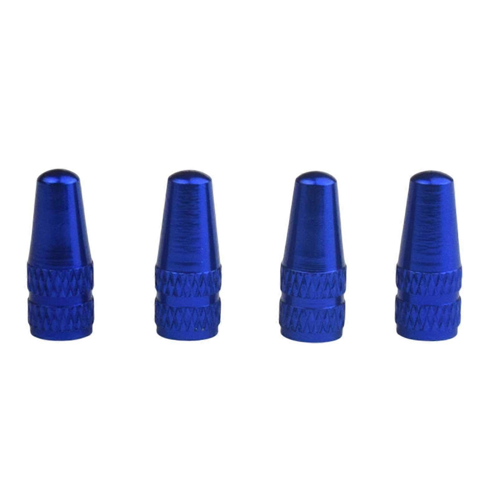 Bicycle tire caps  4 pieces  colorful, durable anodized valve caps for bikes, blue