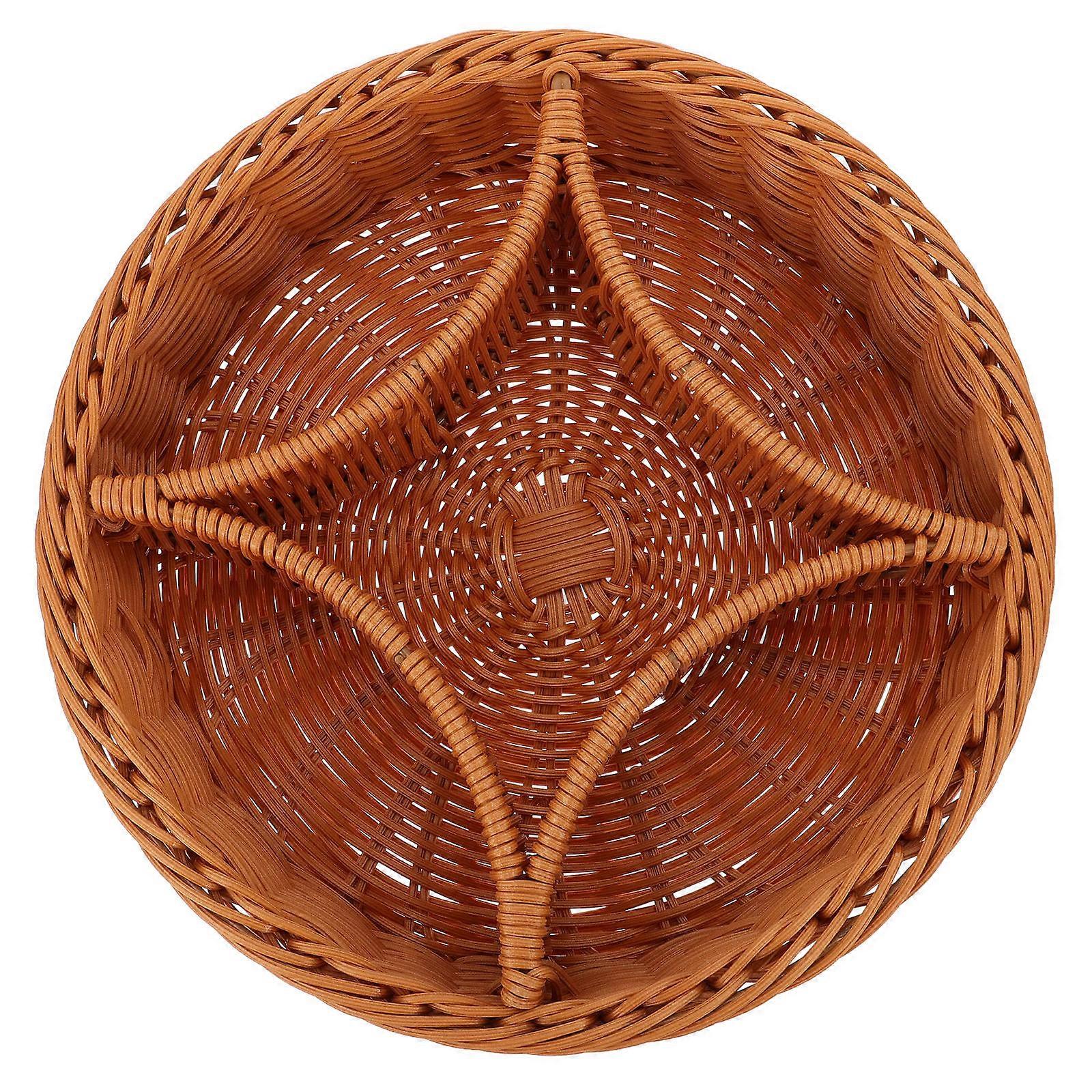 Multipurpose Basket 1Pack For Home And Kitchen Use Woven Design Featuring Light Brown Color Material
