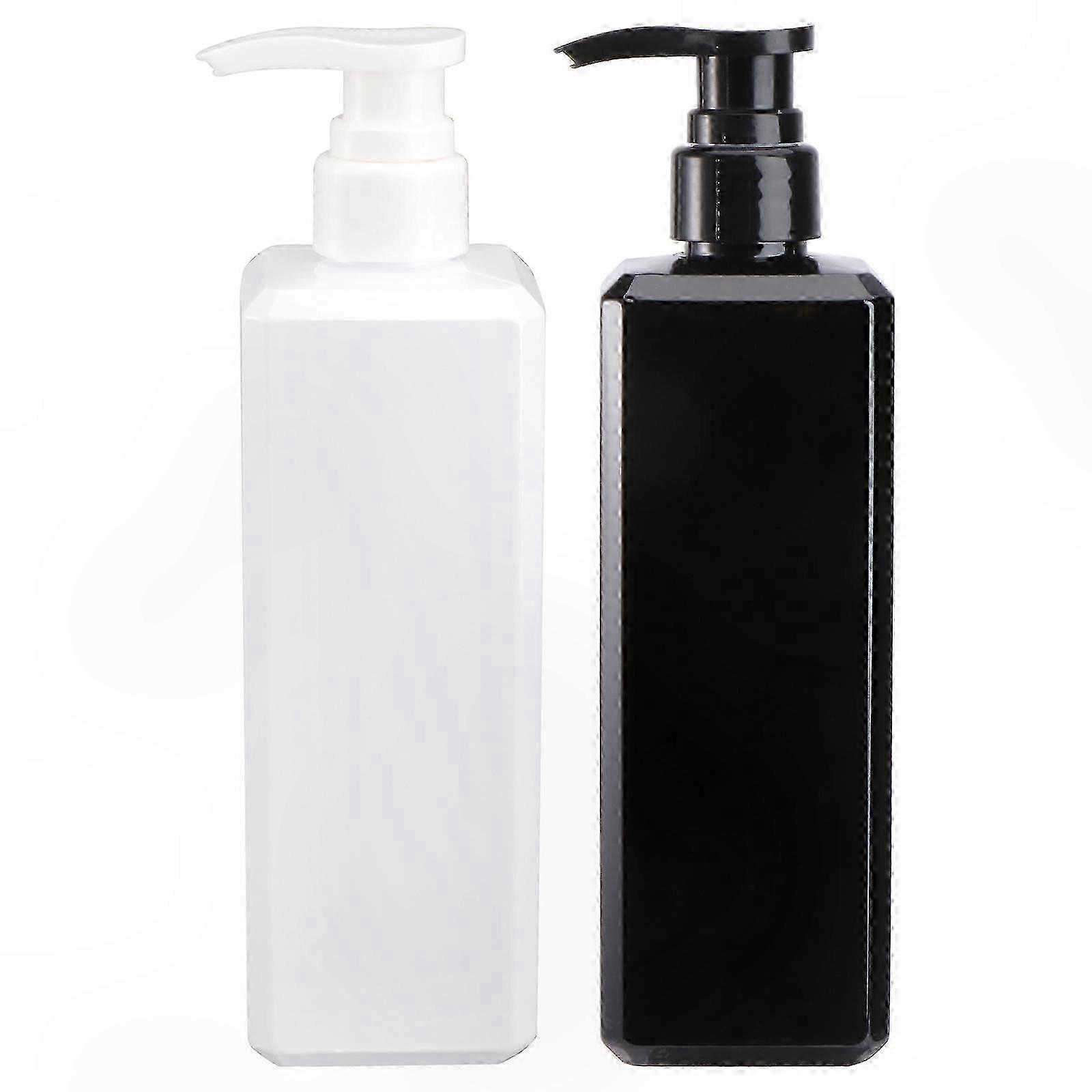 500ml Plastic Pump Bottles for Soap, Shampoo, and Lotion - 2 Pack for Home Use