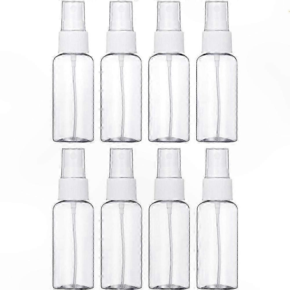 Clear Plastic Refillable Atomizer Bottles, Travel Size Spray Containers (10 Pack, 30ML, White)
