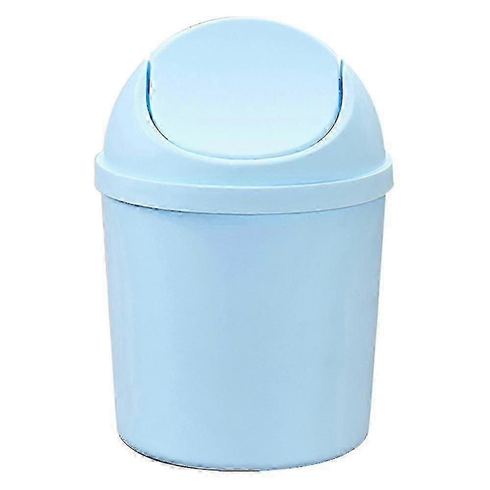 Plastic Mini Wastebasket Trash Can With Swing Lid Tiny Desktop Waste Garbage Bin