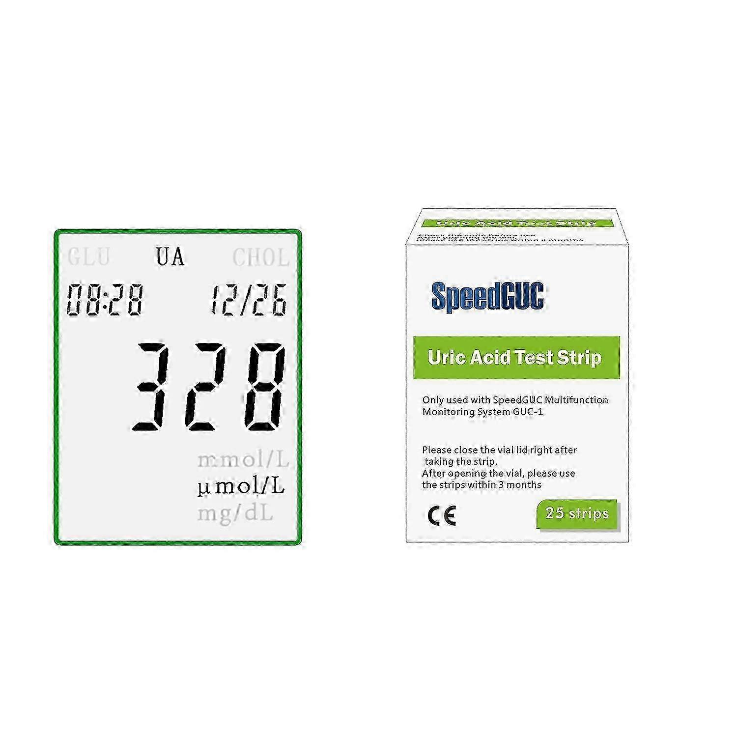 Uric Strips For 3-in-1 Diabetes Gout Device With Cholesterol And Glucose Testing 25x Cholesterol Test