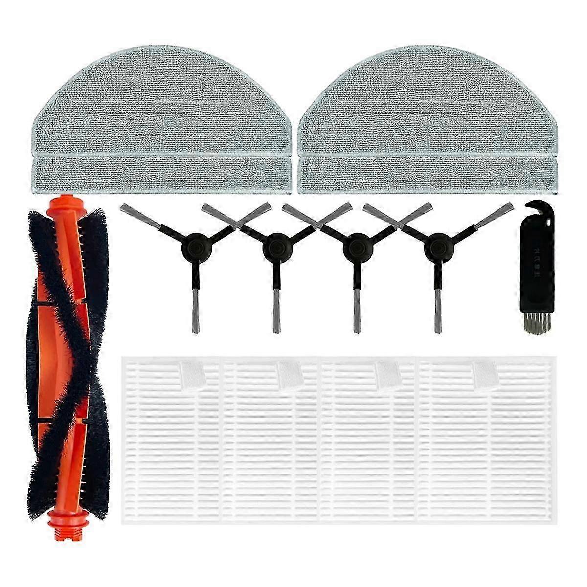 Combo Essential Y01420 Robot Vacuum Replacement Parts: Main Side Brush, Filter, Mop Cloth - Compatible Accessories