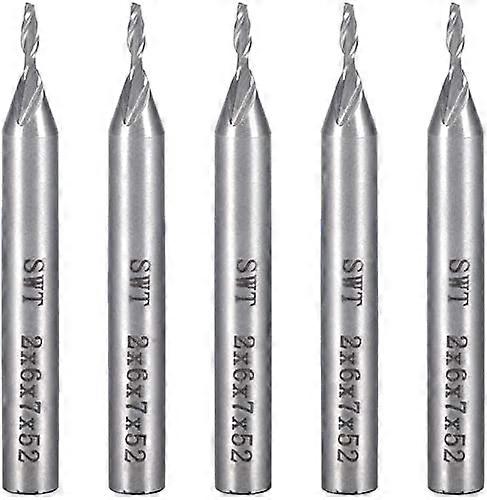 XYWHPGV 5pcs 6mm Shank 2mm x 7mm Straight Flat Nose End Mill Cutter CNC Router Bits 2 Flute(f21e9 ae7ef e1e06 2795d 73518 66608