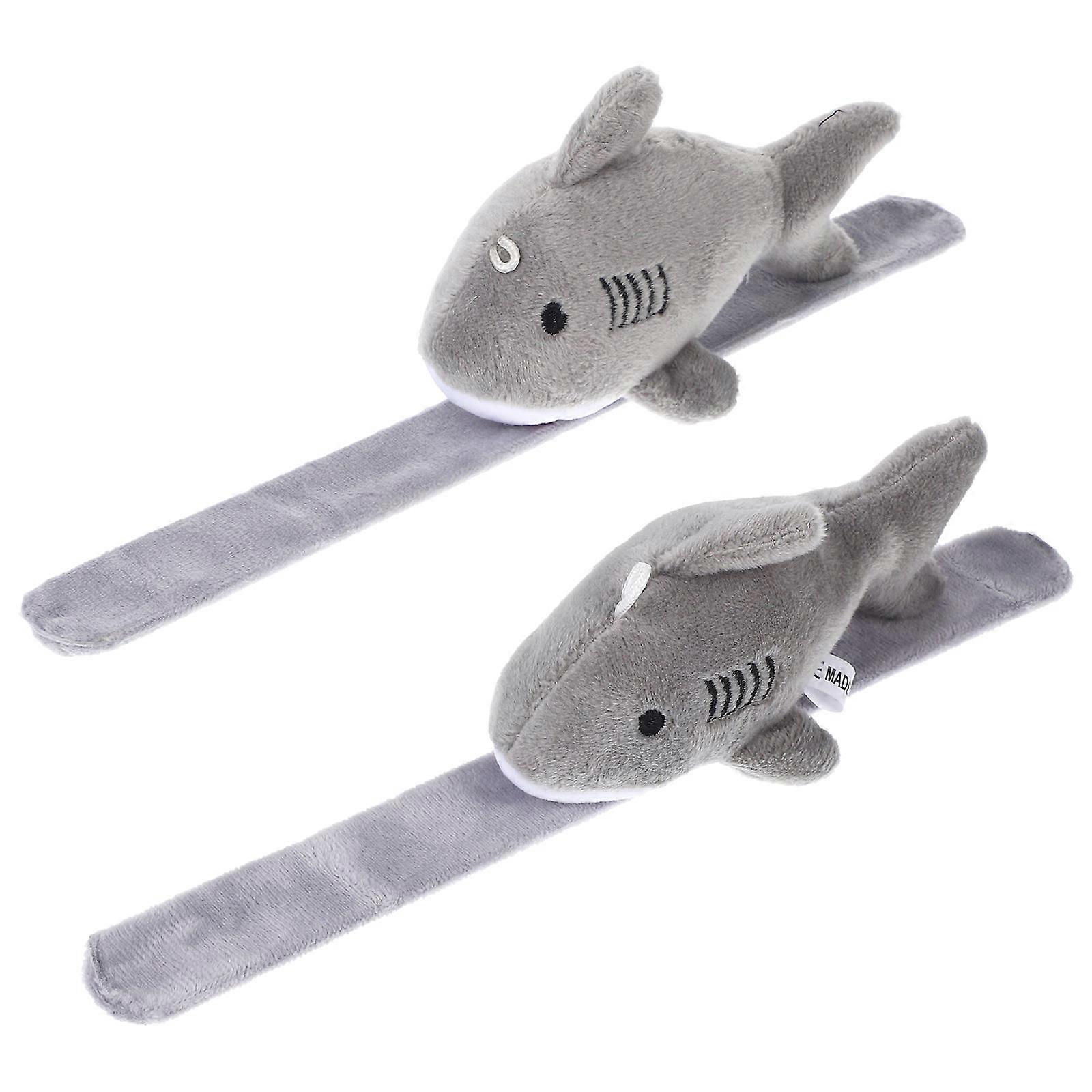 Shark Plush Slap Bracelet for Children Halloween Pp Cotton Wrist Decoration 2Pcs