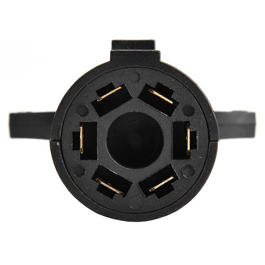 12V 7Pin to 6Pin Trailer Socket Adapter Plug Black ABS Copper