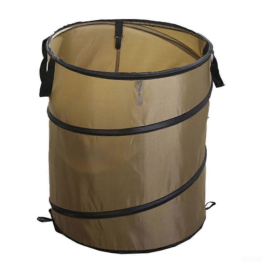 Portable Folding Waste Bin 38L Capacity For Outdoor Use, Garden Leaves, Plant Trimmings, Picnic Cleanup, Dark Green