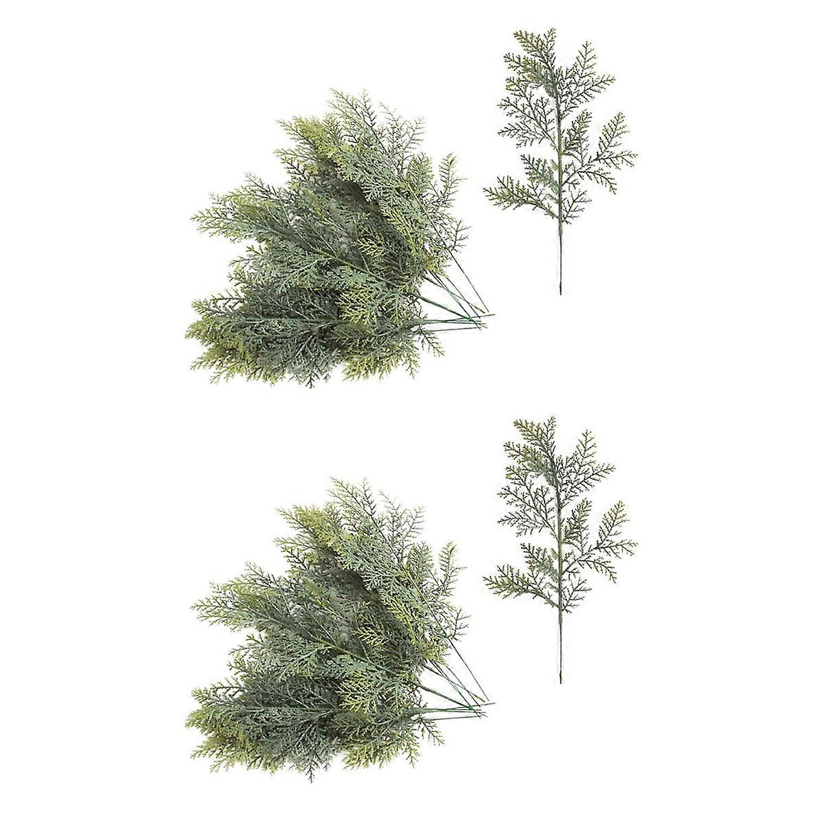 80 Pcs Artificial Cedar Sprigs Faux Cedar Branches Cedar Stems Sprigs Picks DIY Accessories for Chri