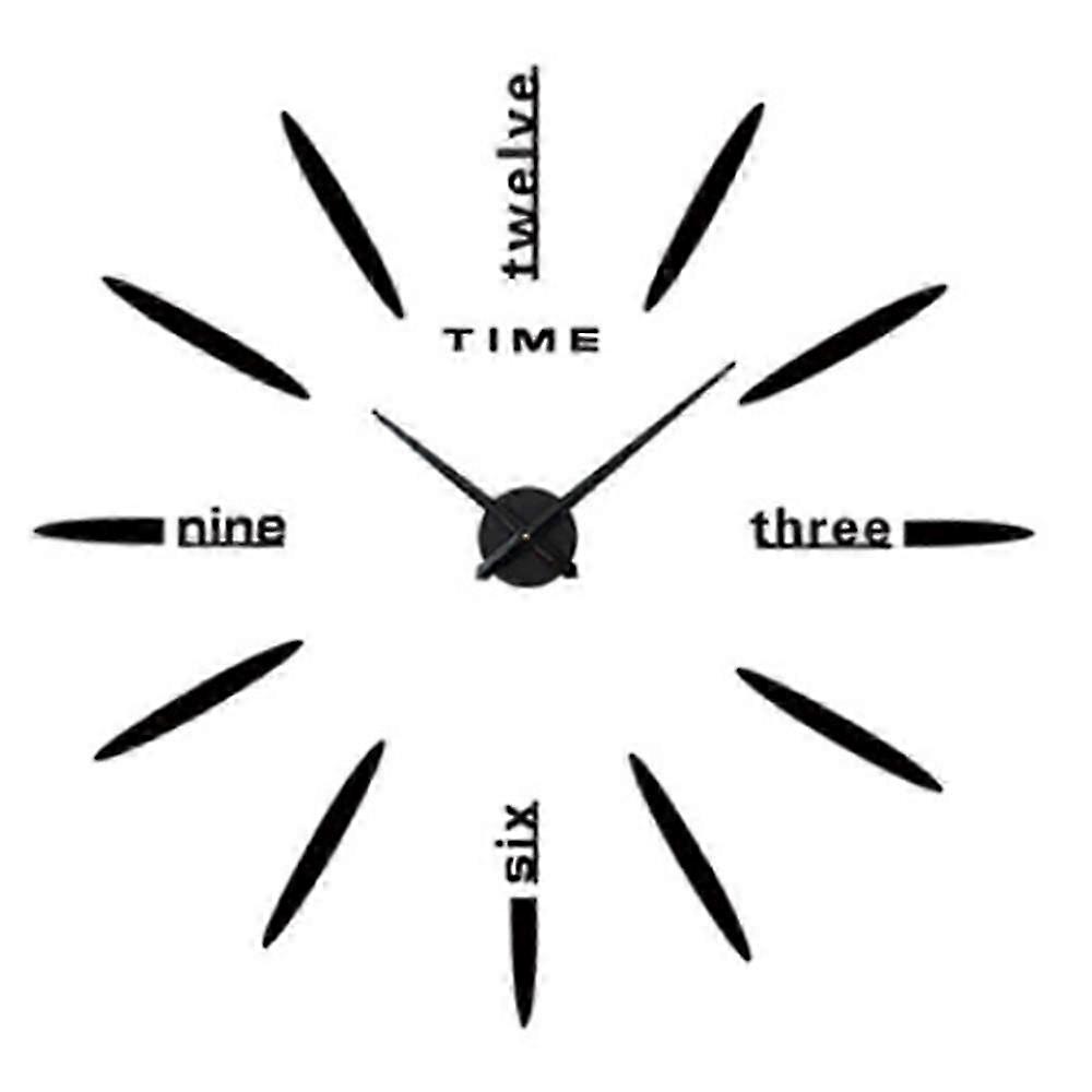 Mirror Wall Clock Super Large Size 3D Acrylic Creative DIY