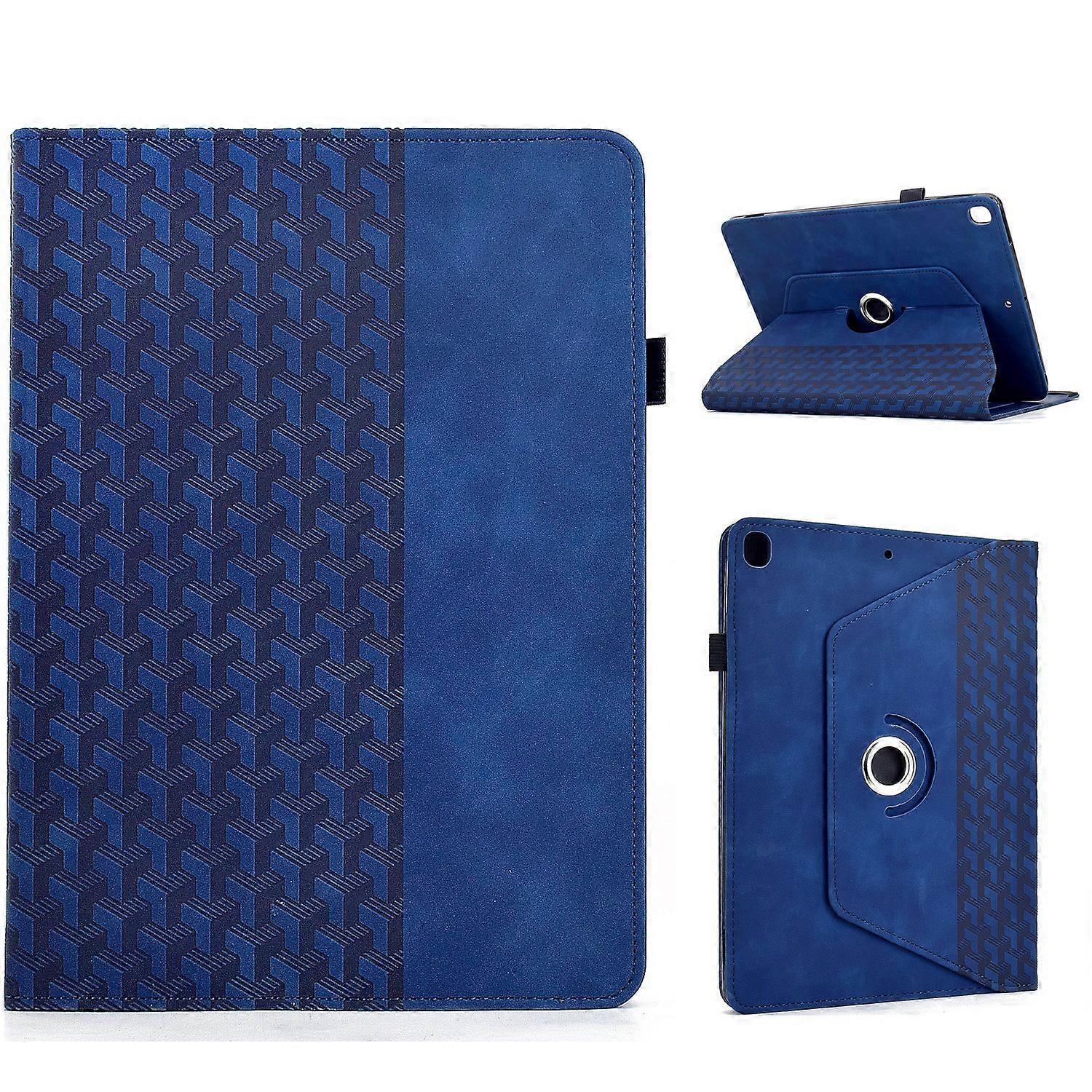 Compatible with iPad 10.5(2019,2019) Auto Sleep Tablet Case,Embossed 360 Rotatable Protective Folio Stand Cover with Hand Strap & Pen Holder