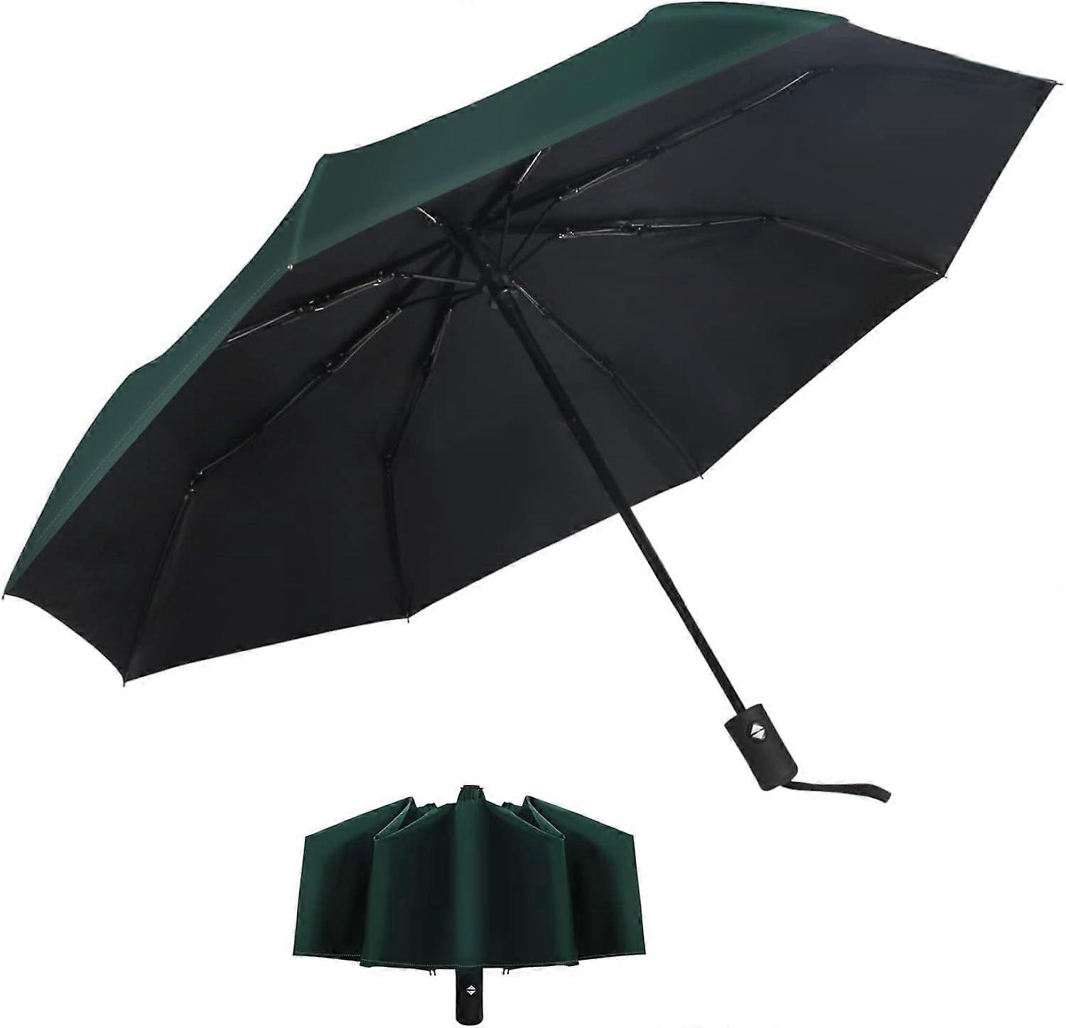 Automatic umbrella, collapsible, compact and foldable, stormproof