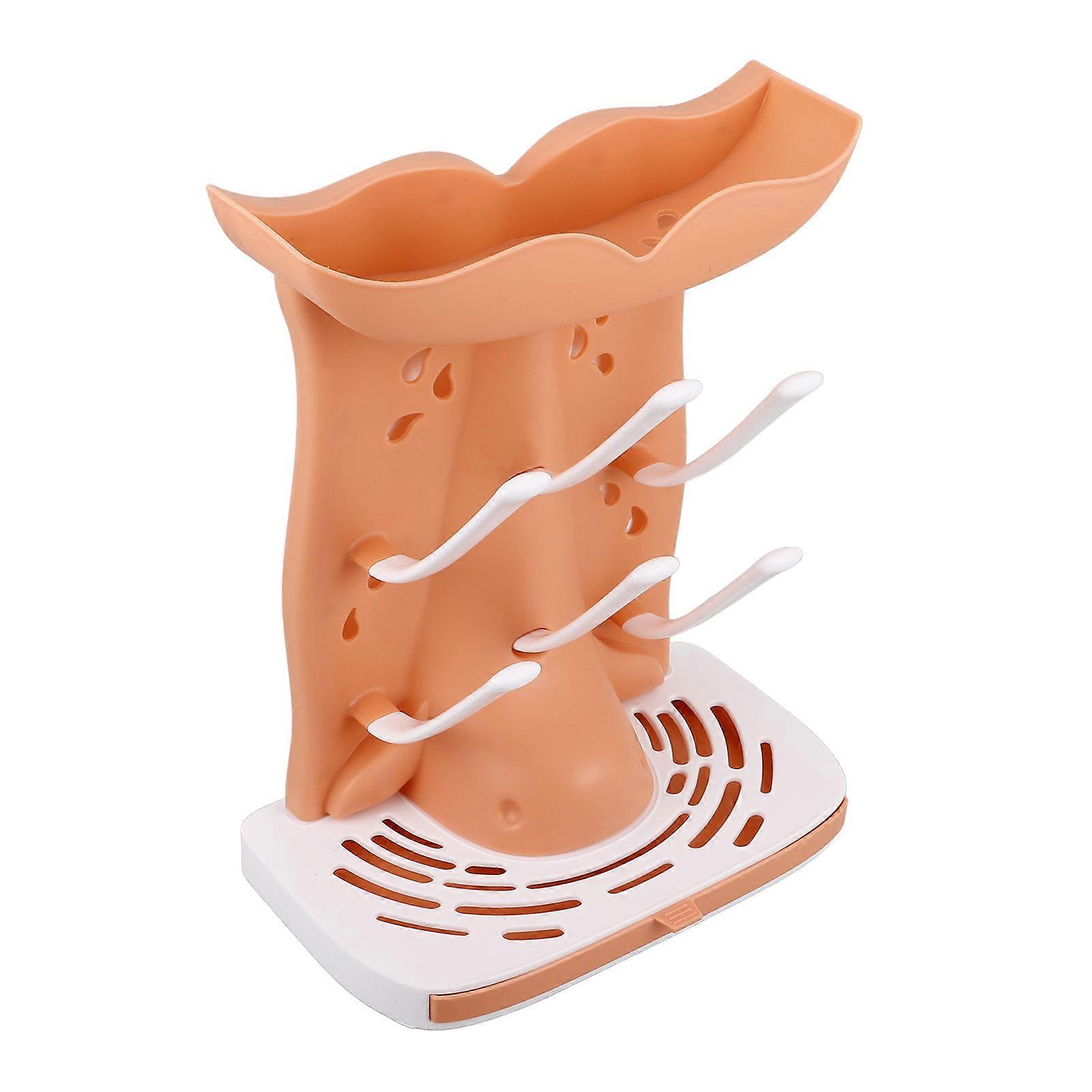 Baby Bottle Drying Rack with Efficient Water Drainage and SpaceSaving Design for Kitchen Use Orange Plastic 7.5 x 4.3 Inches
