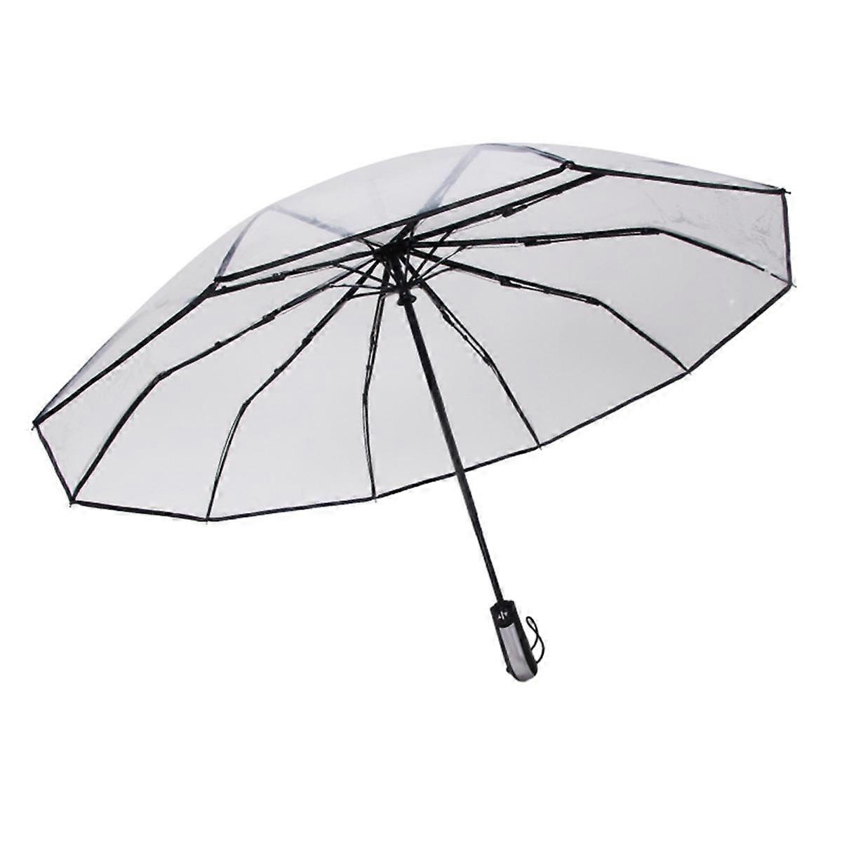 Automatic Transparent Pocket Umbrellas Clear Umbrellas Foldable Bridal Umbrellas for Wedding Windpr