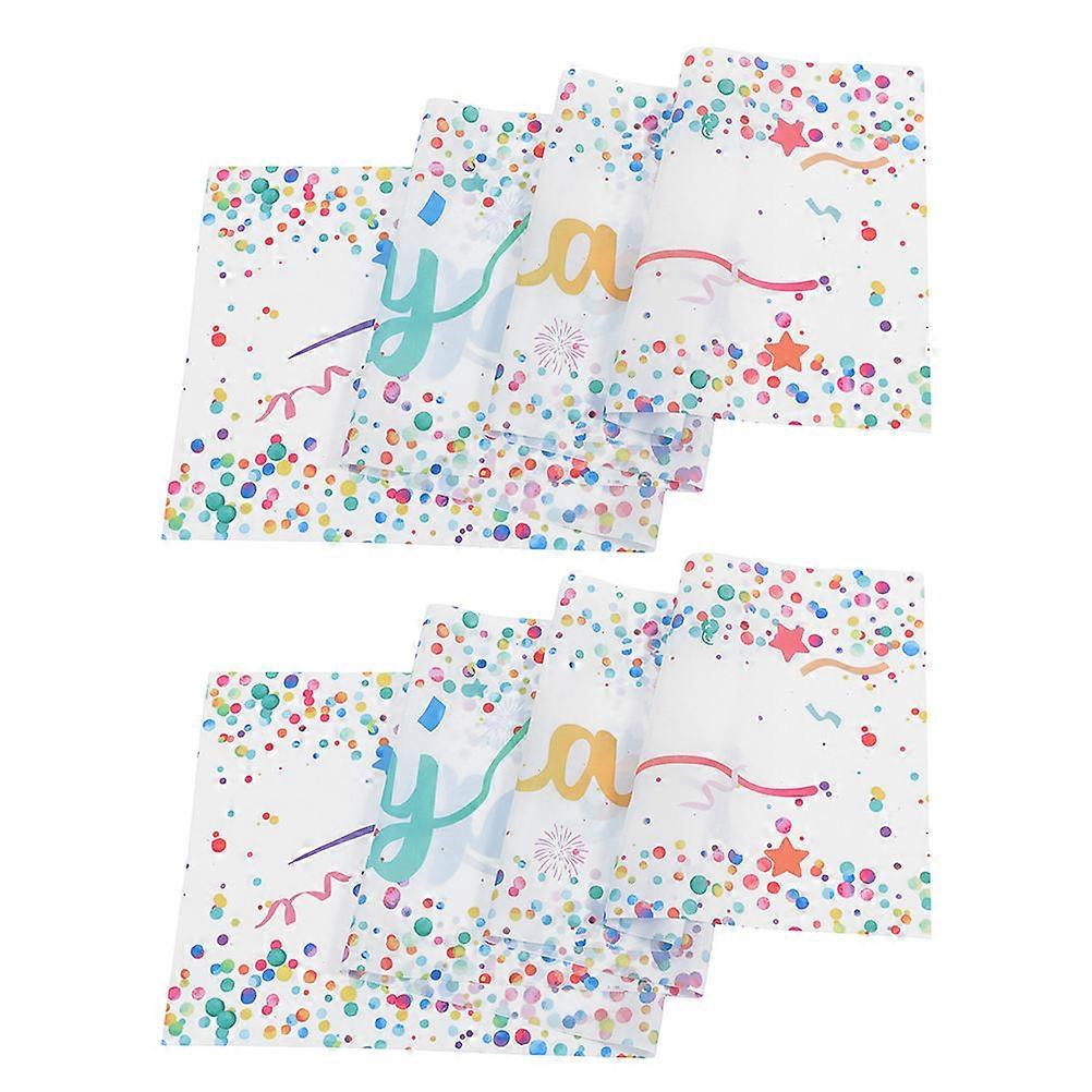 Happy Birthday Table Runner Polyester Unique Mermaid Design for Party Table Use White 2pcs