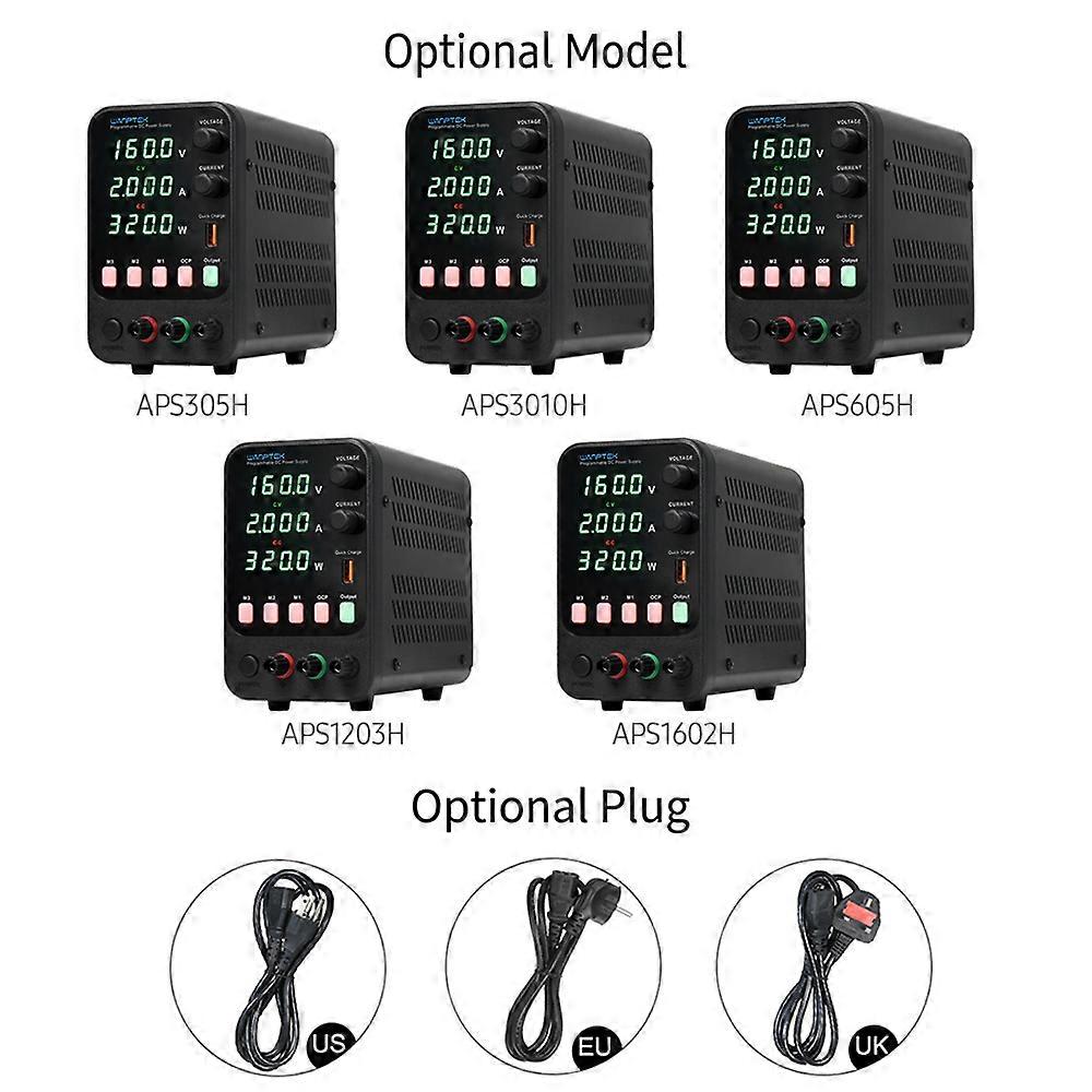 APS605H 60V 5A DC Power Supply, 4-Digit Display, Black, 19x9x14.5cm