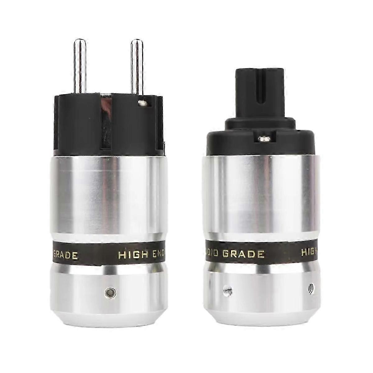 Figura de audio Hifi 8 Enchufes IEC C7: Conector macho Schuko chapado en rodio y enchufe hembra IEC para estándar de la UE P