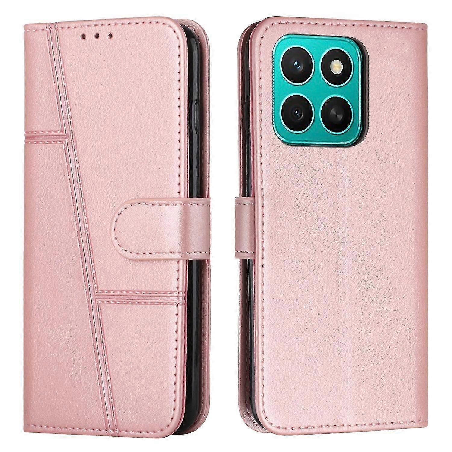 Stitching Calf Texture Buckle Leather Phone Case