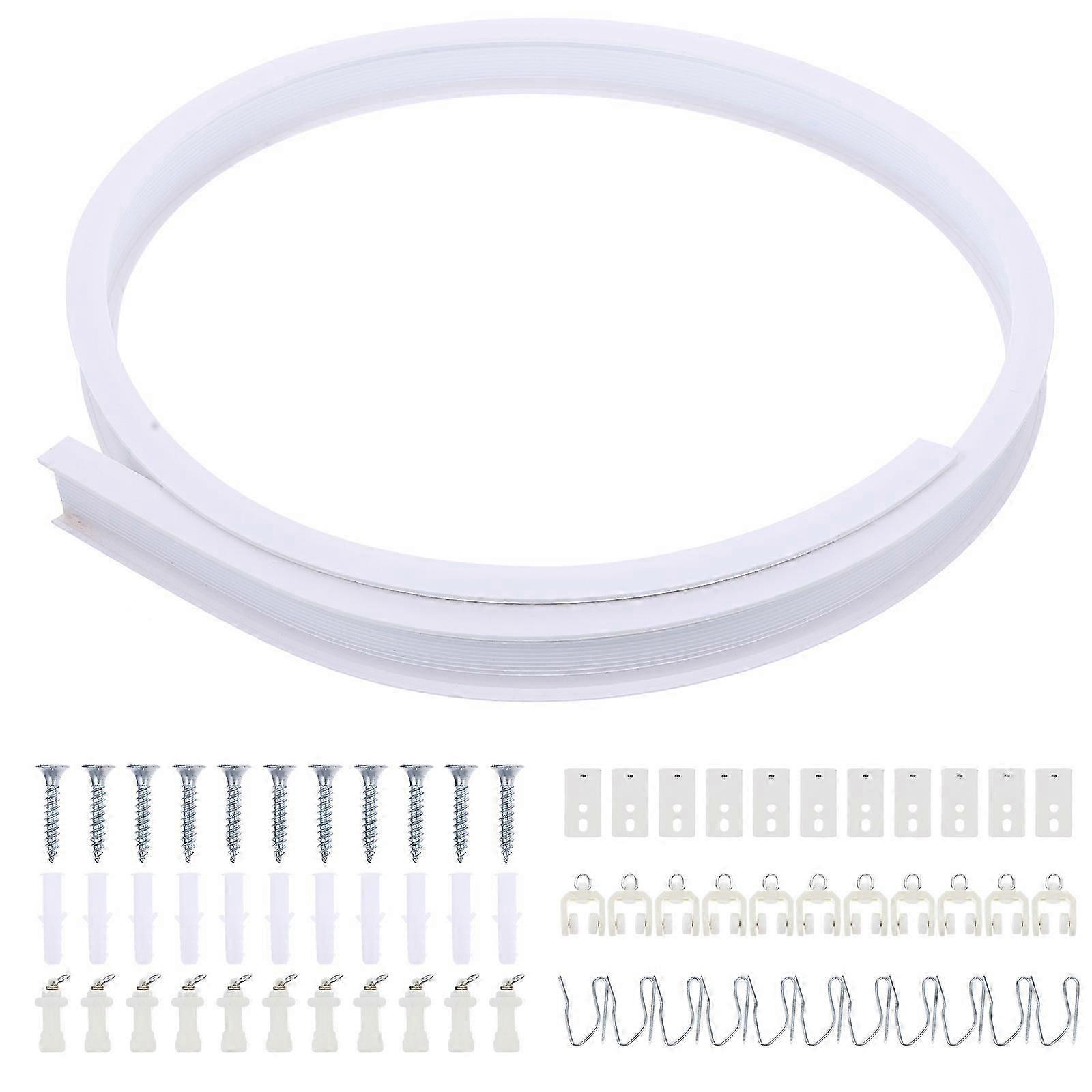 1 Set Ceiling Curtain Track Flexible Curtain Slider Track Bendable Curtain Track Kit