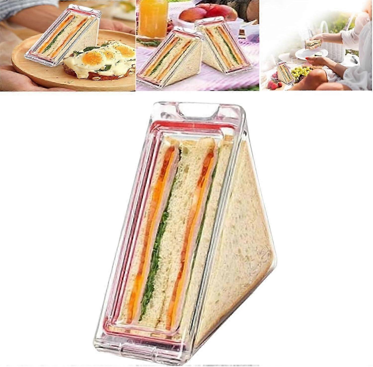 2025 Portable Acrylic Transparent Triangular Sandwich Box