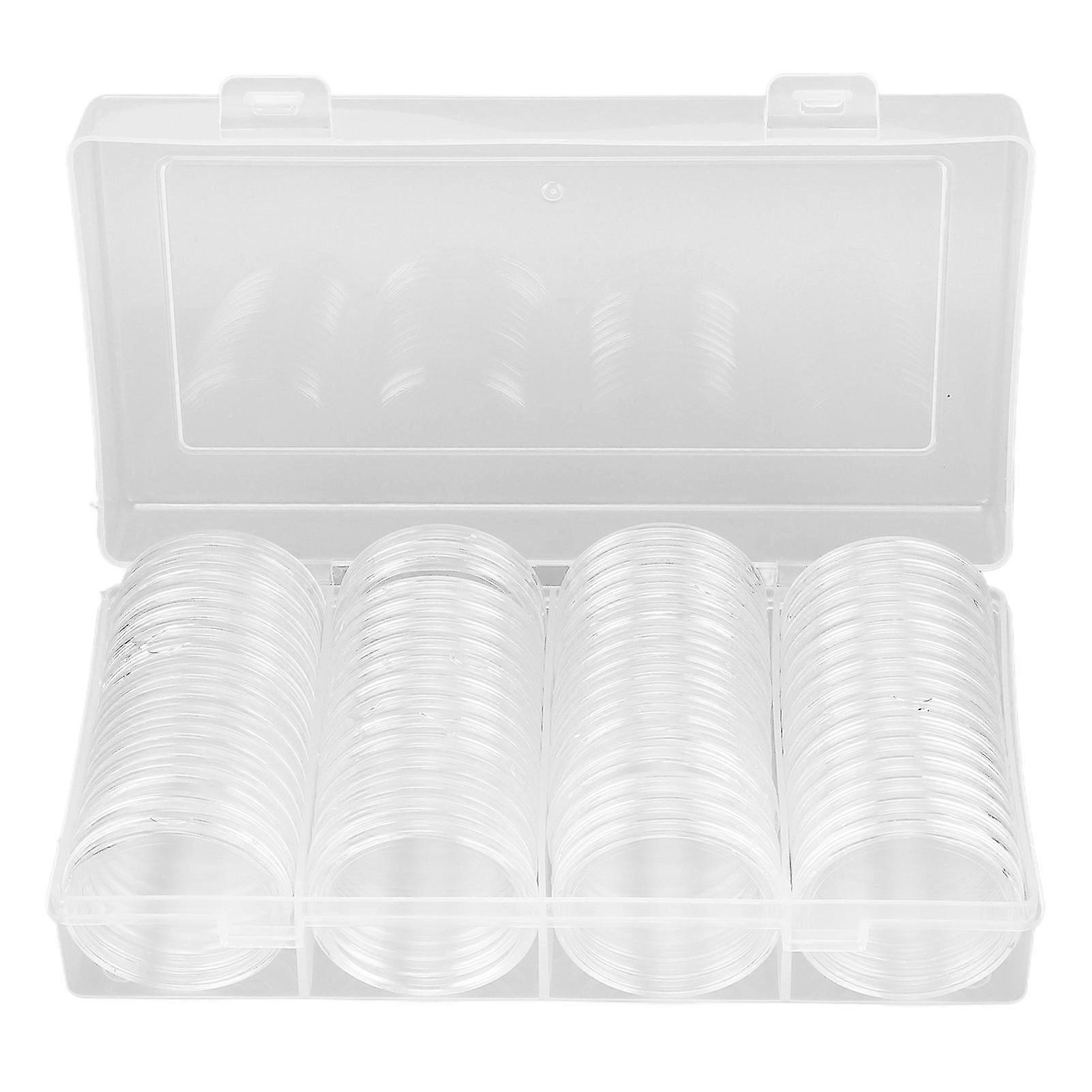 Clear Coin Storage Box 60 Pieces 41mm Coin Capsules Coin Collection Container Box for Coin Collector 2025